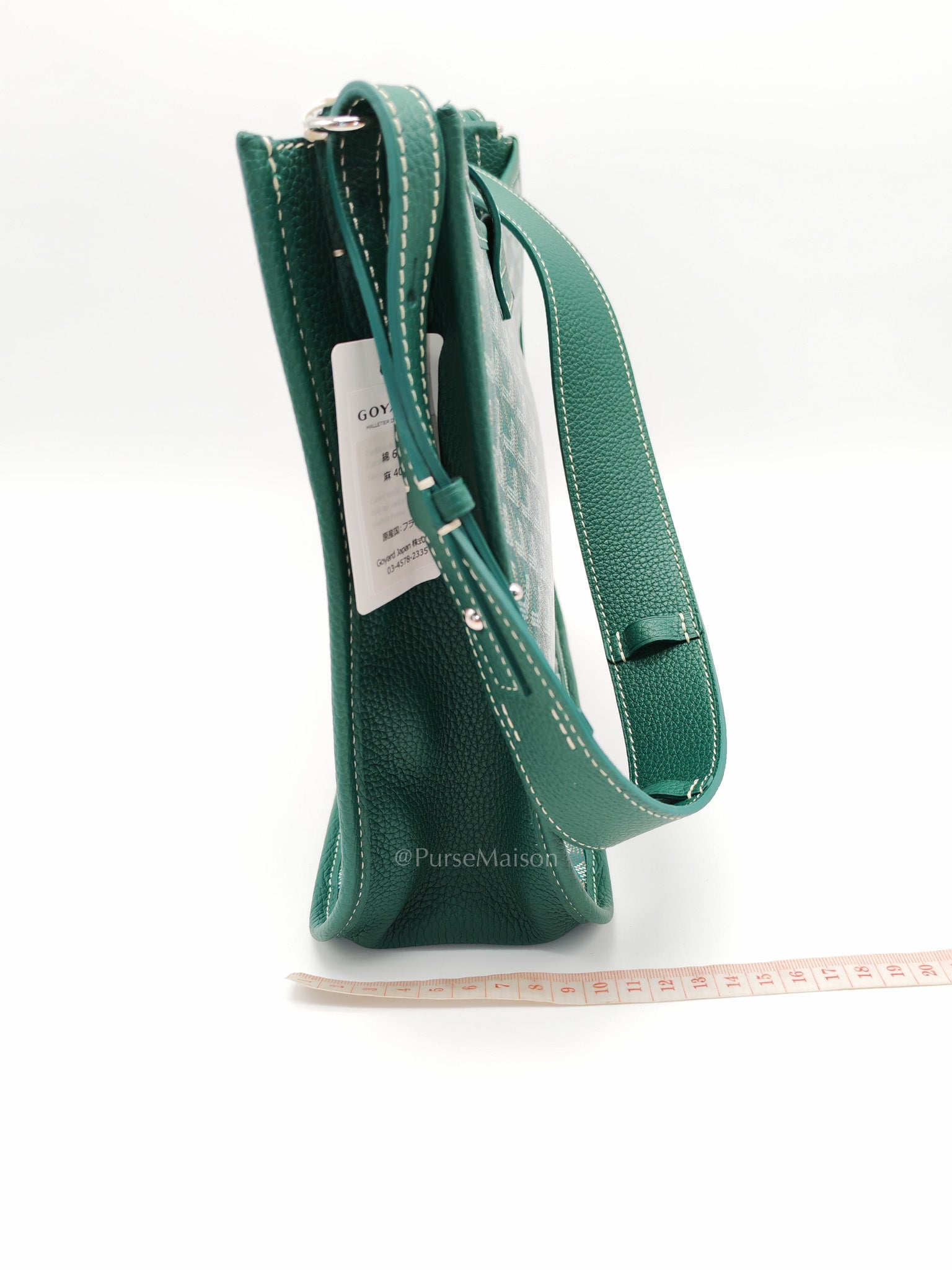 Sac Musette Crossbody Bag PM in Green Goyardine Canvas