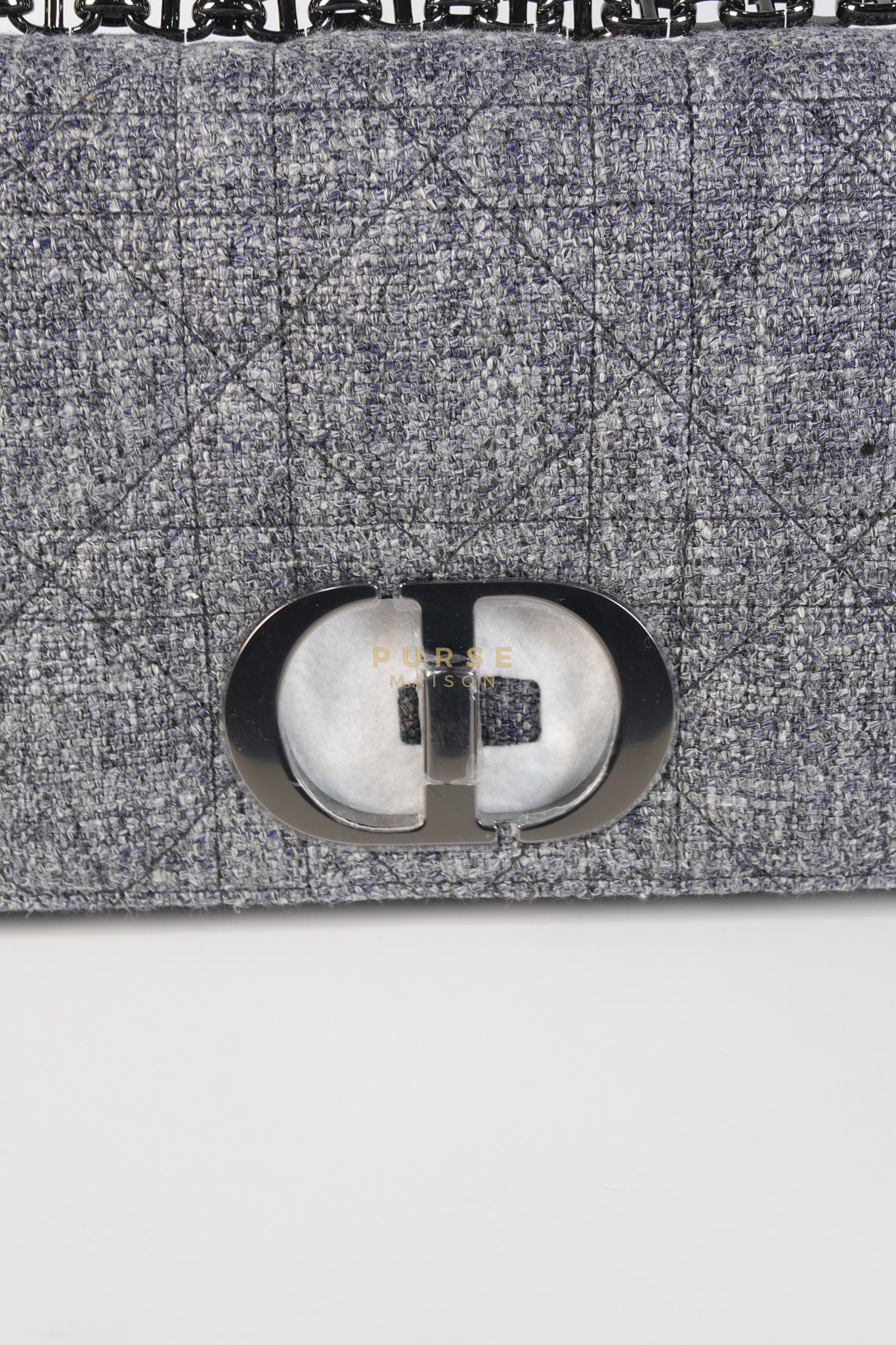 Caro Bag Medium in Macrocannage Quilted Linen | Purse Maison Luxury Bags Shop