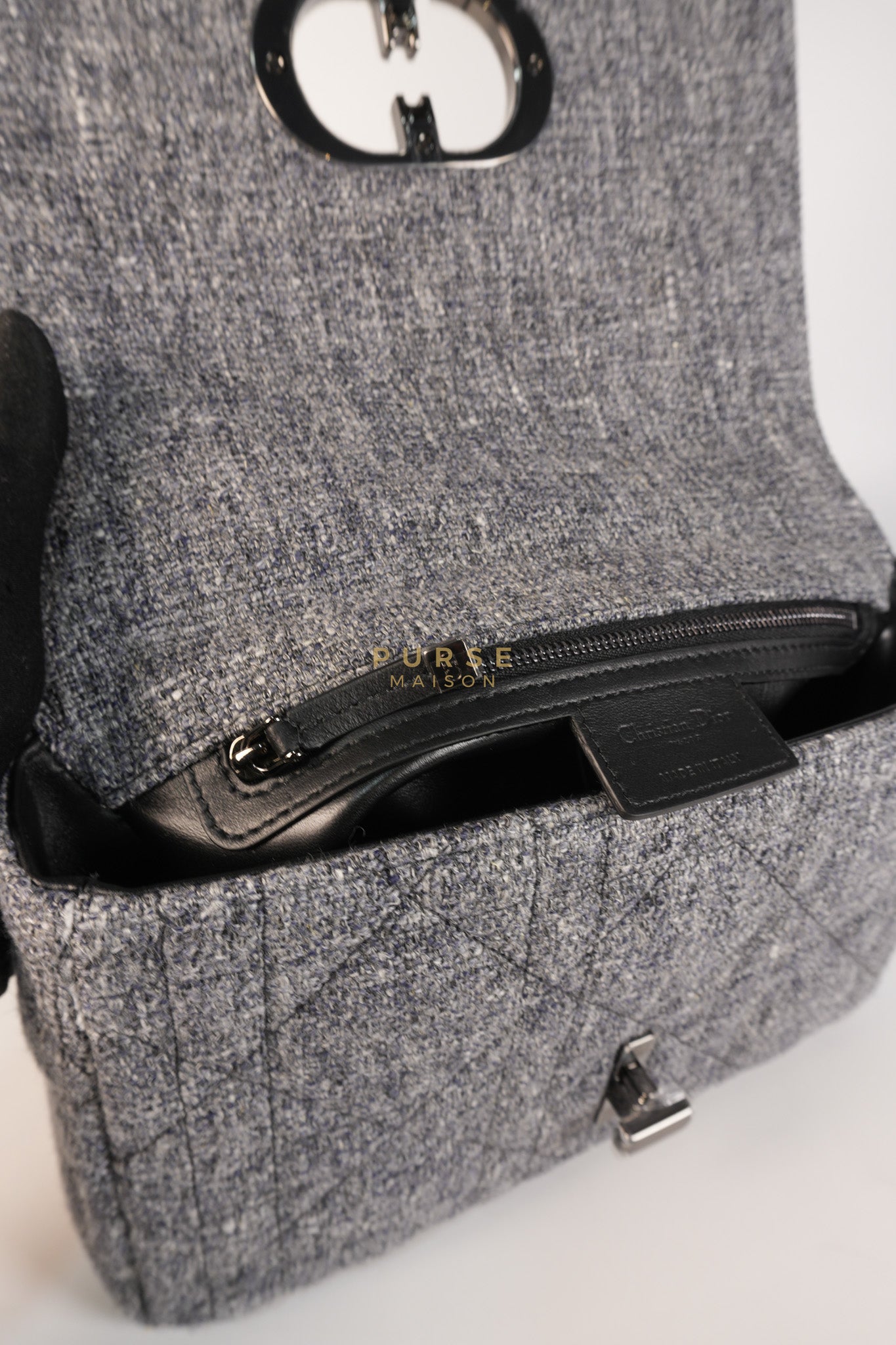 Caro Bag Medium in Macrocannage Quilted Linen | Purse Maison Luxury Bags Shop