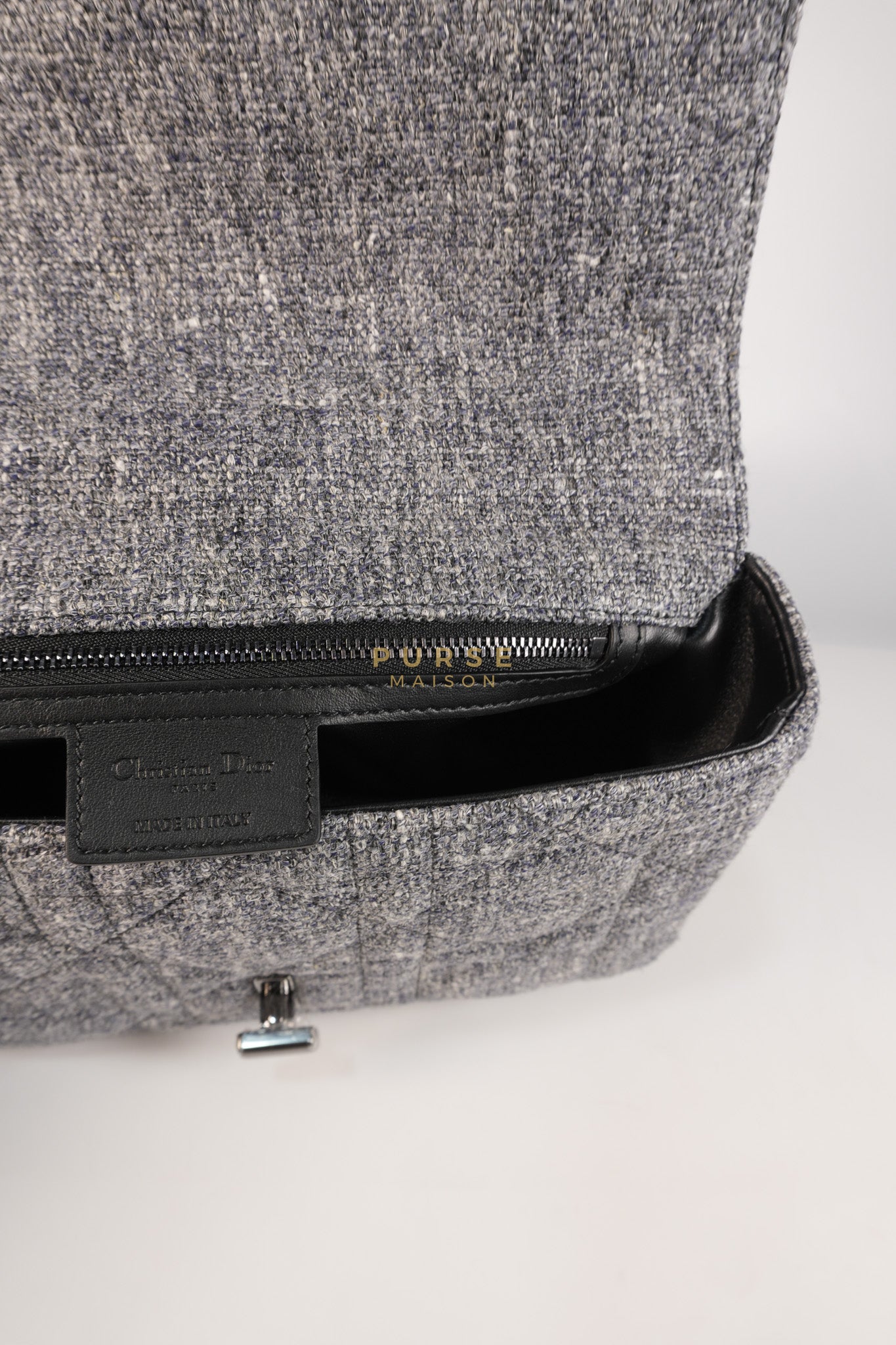 Caro Bag Medium in Macrocannage Quilted Linen | Purse Maison Luxury Bags Shop