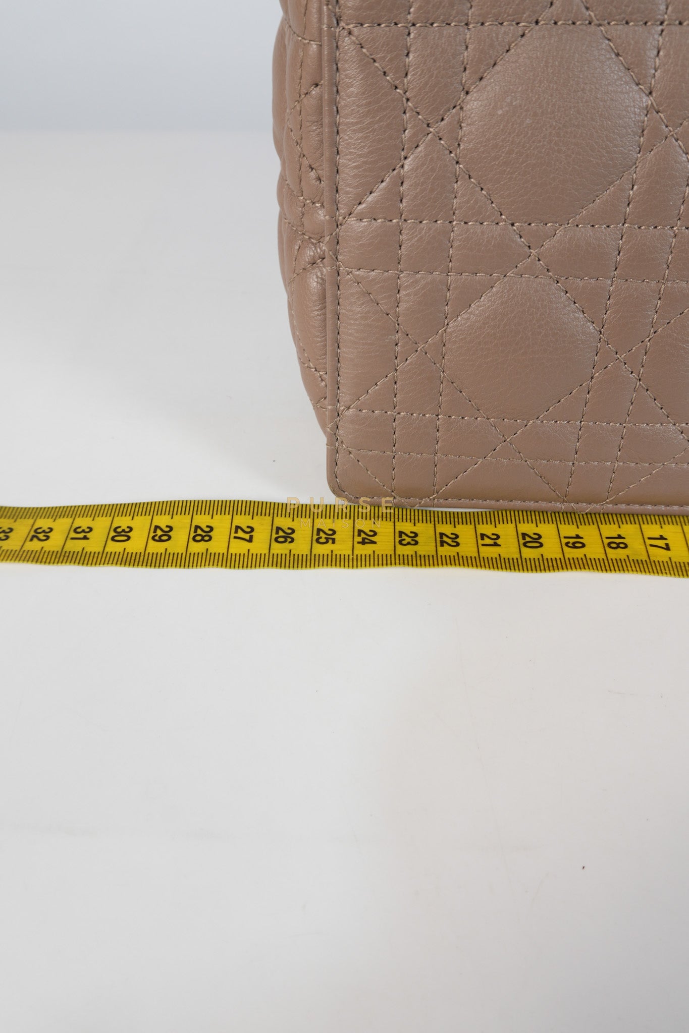 Caro Bag Medium in Warm Taupe Supple Cannage Calfskin Leather & Gold Hardware | Purse Maison Luxury Bags Shop