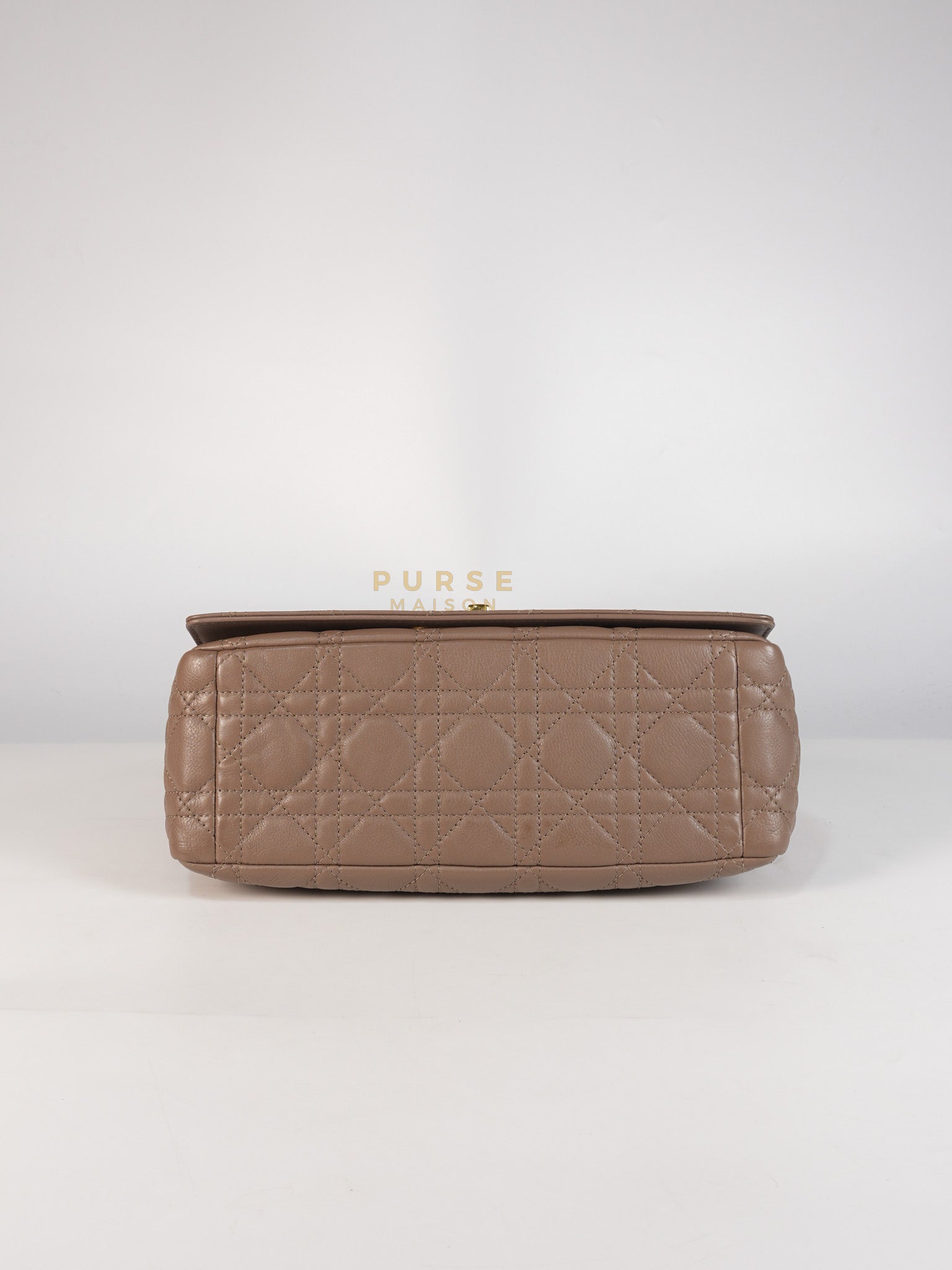 Caro Bag Medium in Warm Taupe Supple Cannage Calfskin Leather & Gold Hardware | Purse Maison Luxury Bags Shop