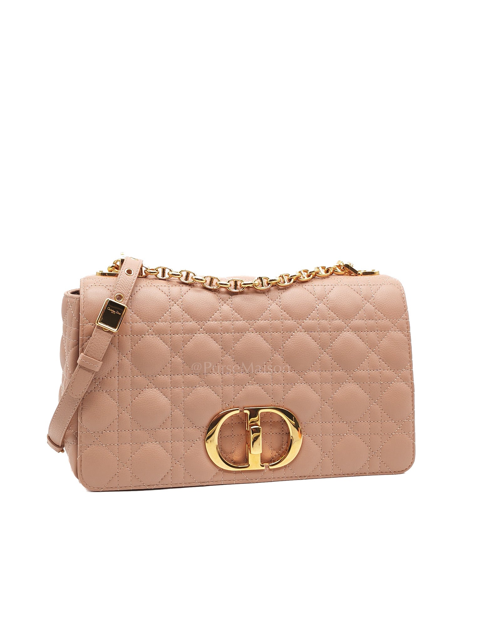 Caro Large in Dark Beige Calfskin Cannage Leather | Purse Maison Luxury Bags Shop
