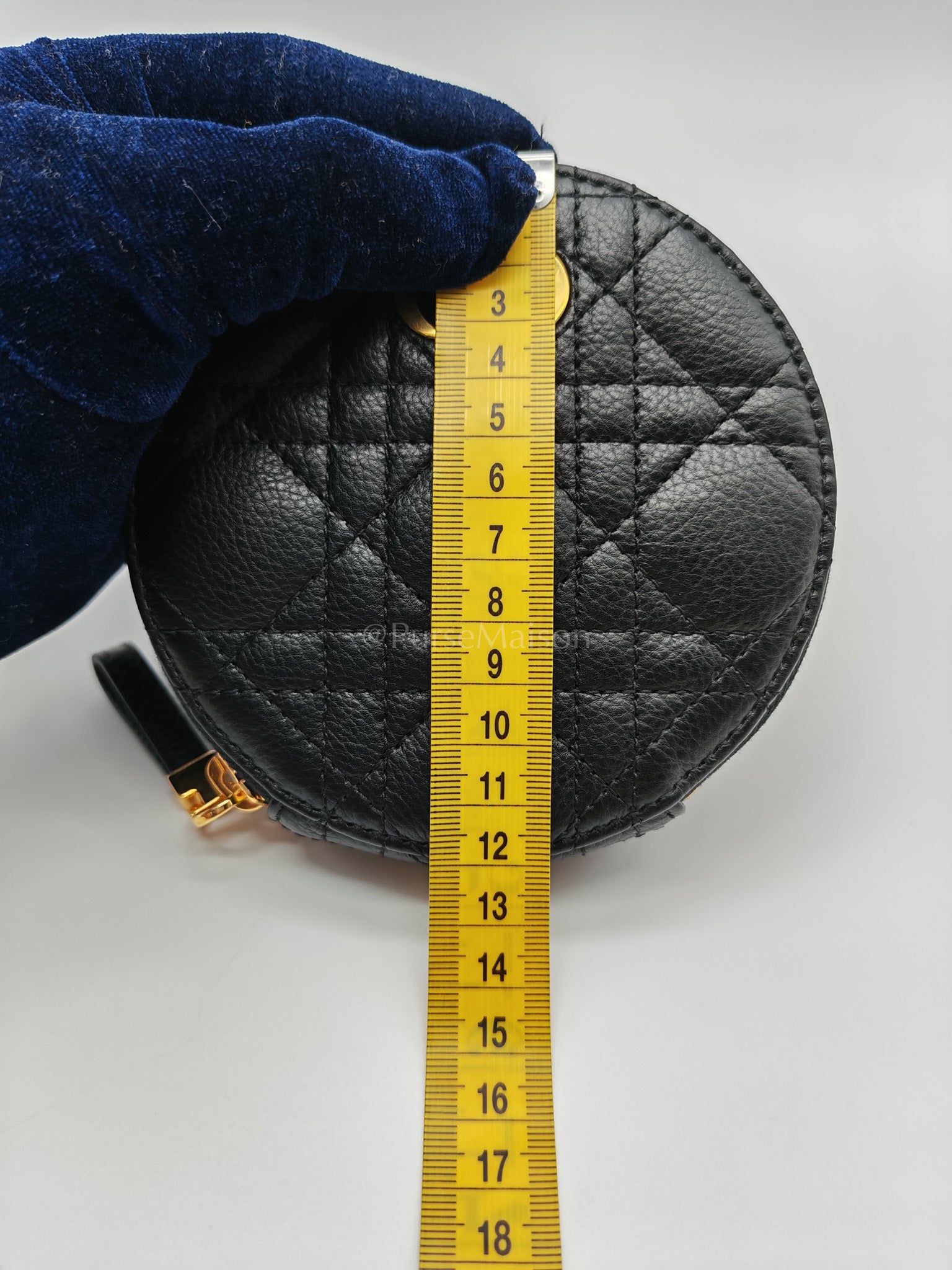 Caro Round Pouch in Black Cannage Calfskin Leather Chain Bag | Purse Maison Luxury Bags Shop