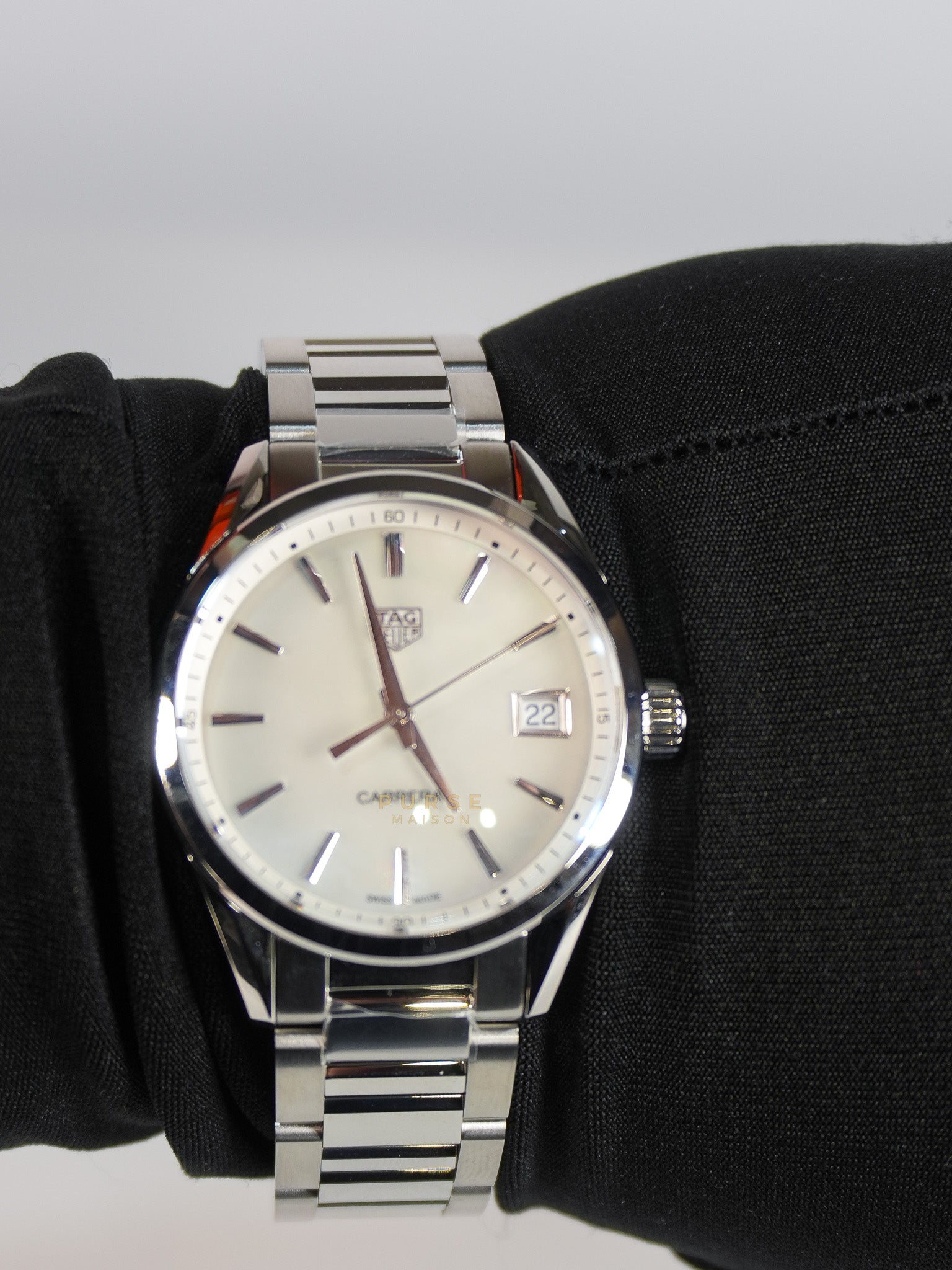 Carrera Silver Watch 39mm | Purse Maison Luxury Bags Shop