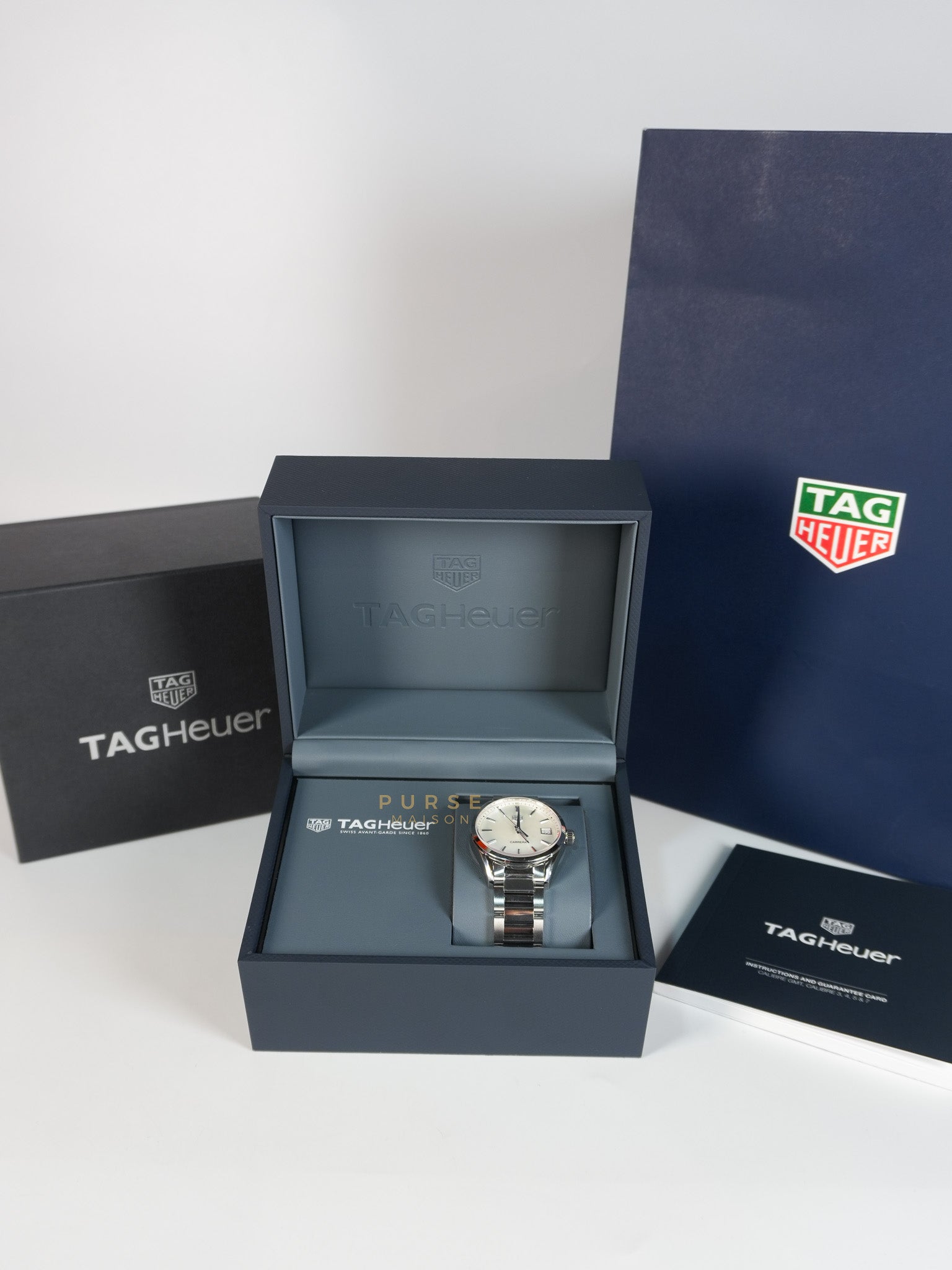 Carrera Silver Watch 39mm | Purse Maison Luxury Bags Shop