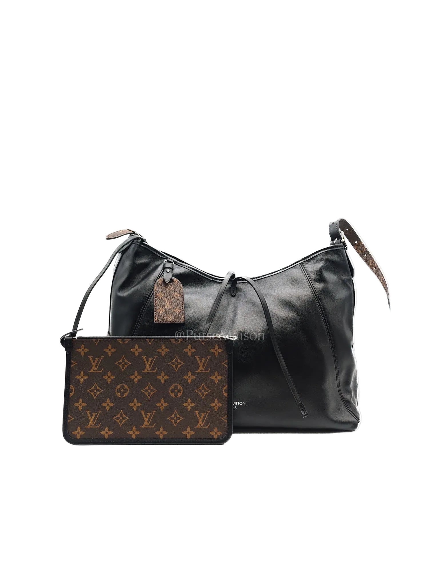 Carry All Vibe MM in Black Lambskin Leather & Silver Hardware Microchip | Purse Maison Luxury Bags Shop