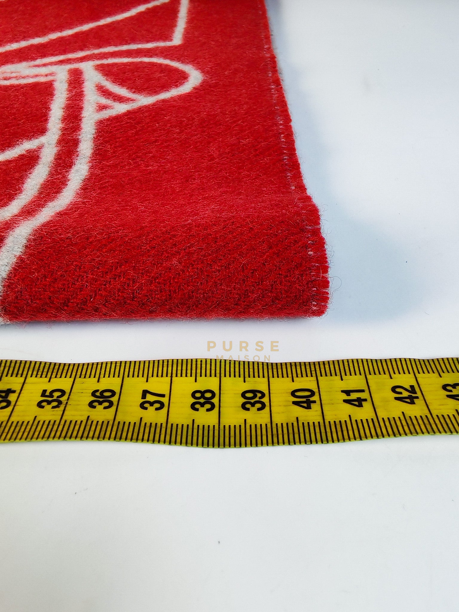 Casaque Entrelacs Equestres muffler in Red Cashmere | Purse Maison Luxury Bags Shop