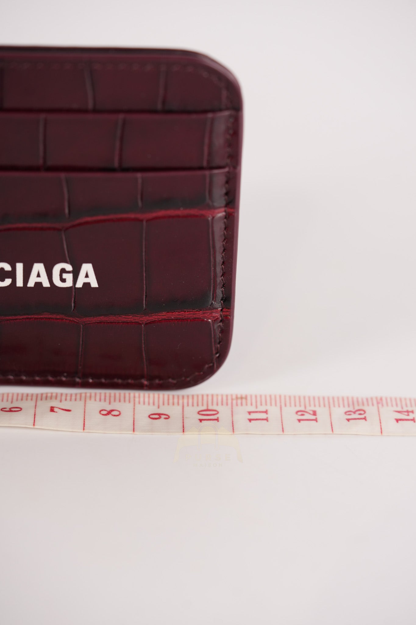 Cash Card Holder in Burgundy Shiny Crocodile Leather | Purse Maison Luxury Bags Shop