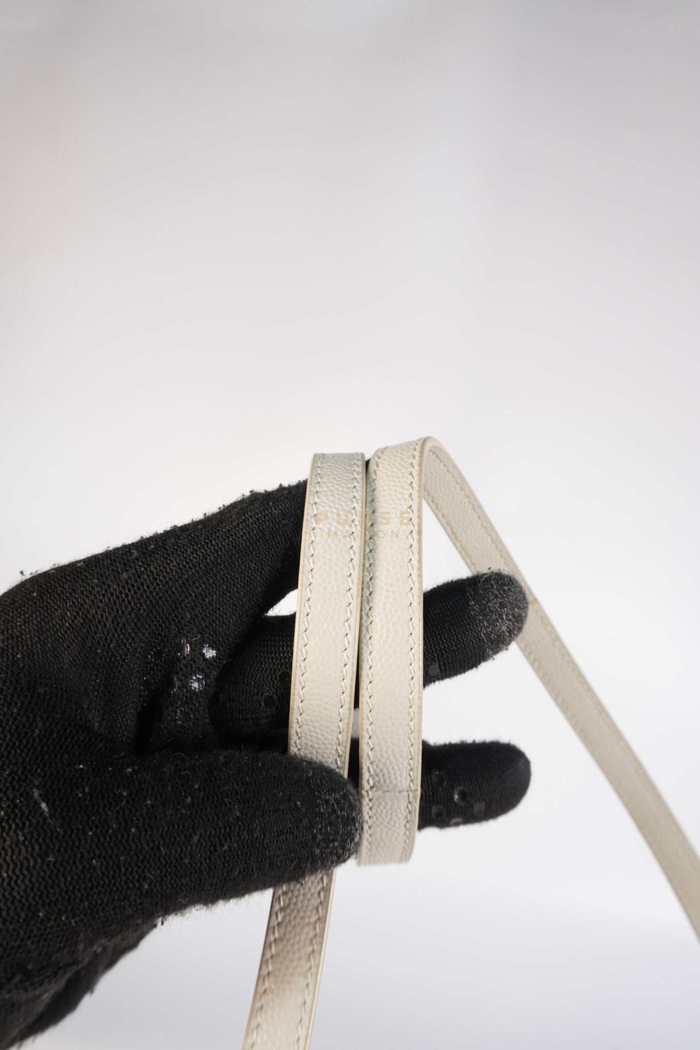 Cassandra Top Handle Medium in Off White Grained Calfskin Leather | Purse Maison Luxury Bags Shop