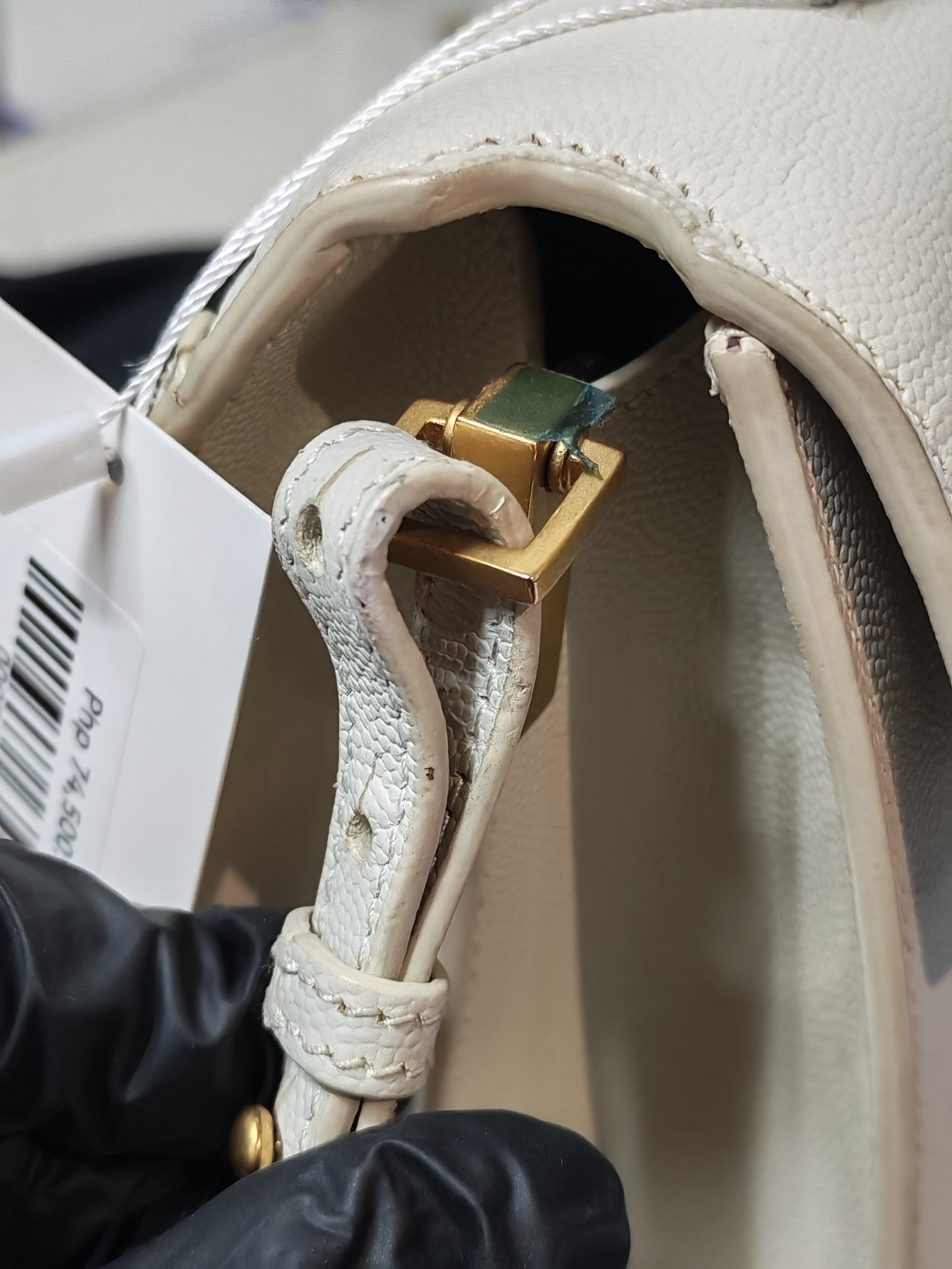 Cassandra Top Handle Medium in Off White Grained Calfskin Leather | Purse Maison Luxury Bags Shop