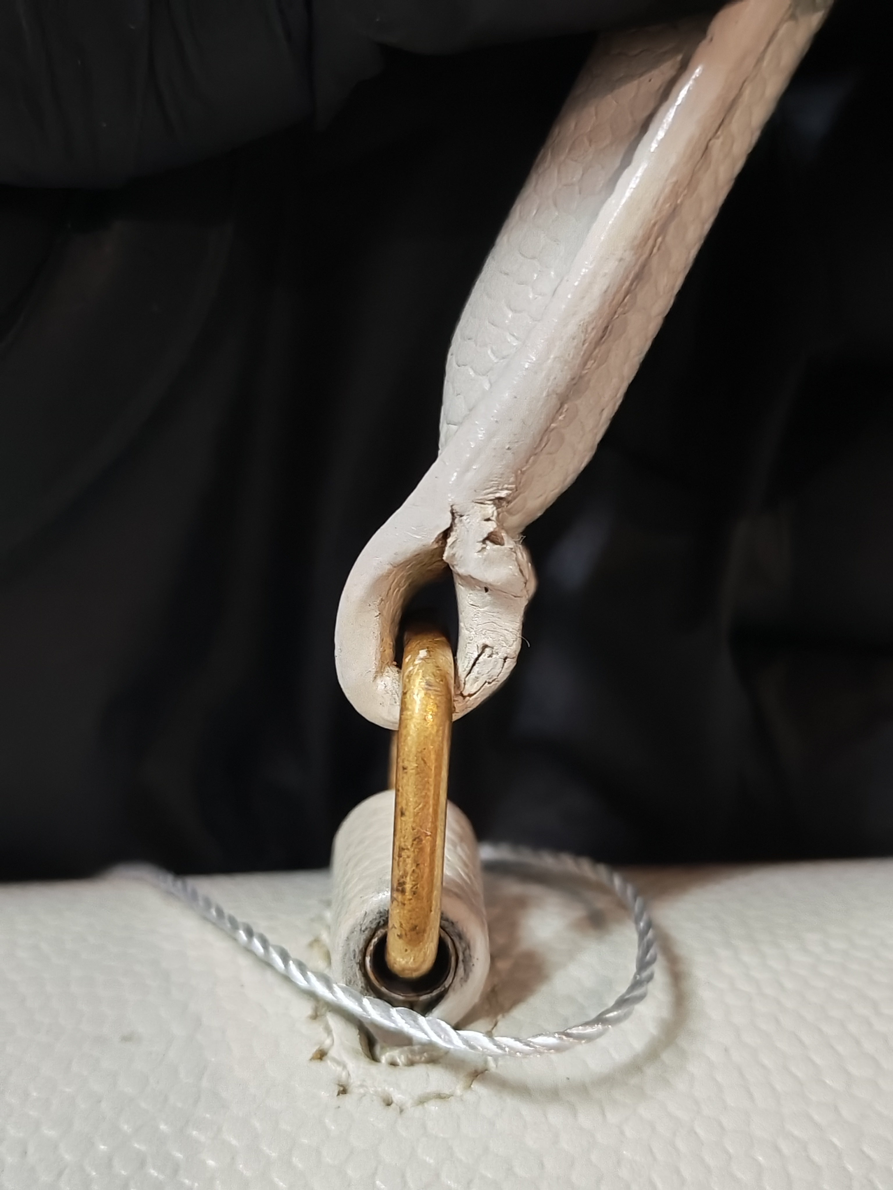 Cassandra Top Handle Medium in Off White Grained Calfskin Leather | Purse Maison Luxury Bags Shop