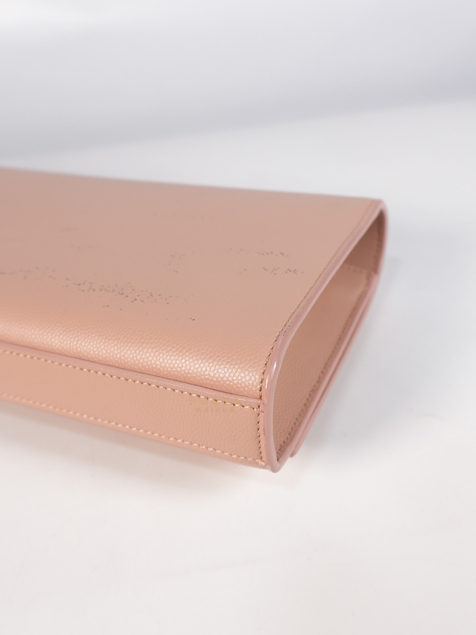 Cassandre Light Pink Grained Calfskin Leather Long Clutch | Purse Maison Luxury Bags Shop