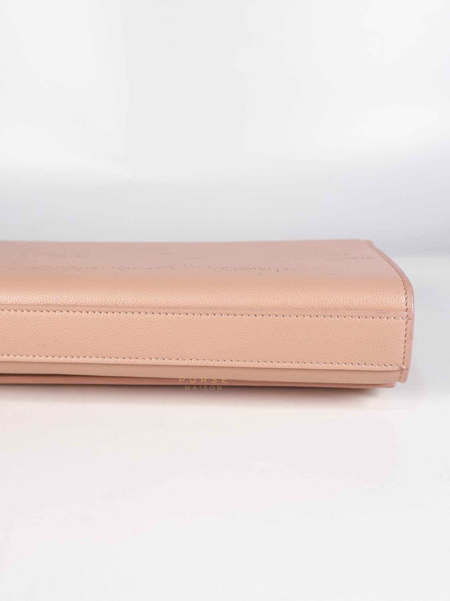 Cassandre Light Pink Grained Calfskin Leather Long Clutch | Purse Maison Luxury Bags Shop