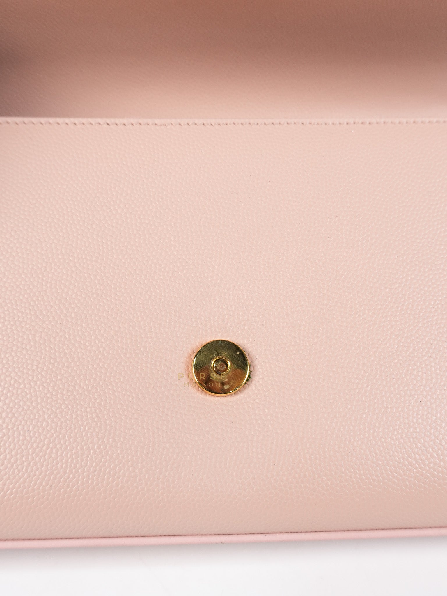 Cassandre Light Pink Grained Calfskin Leather Long Clutch | Purse Maison Luxury Bags Shop