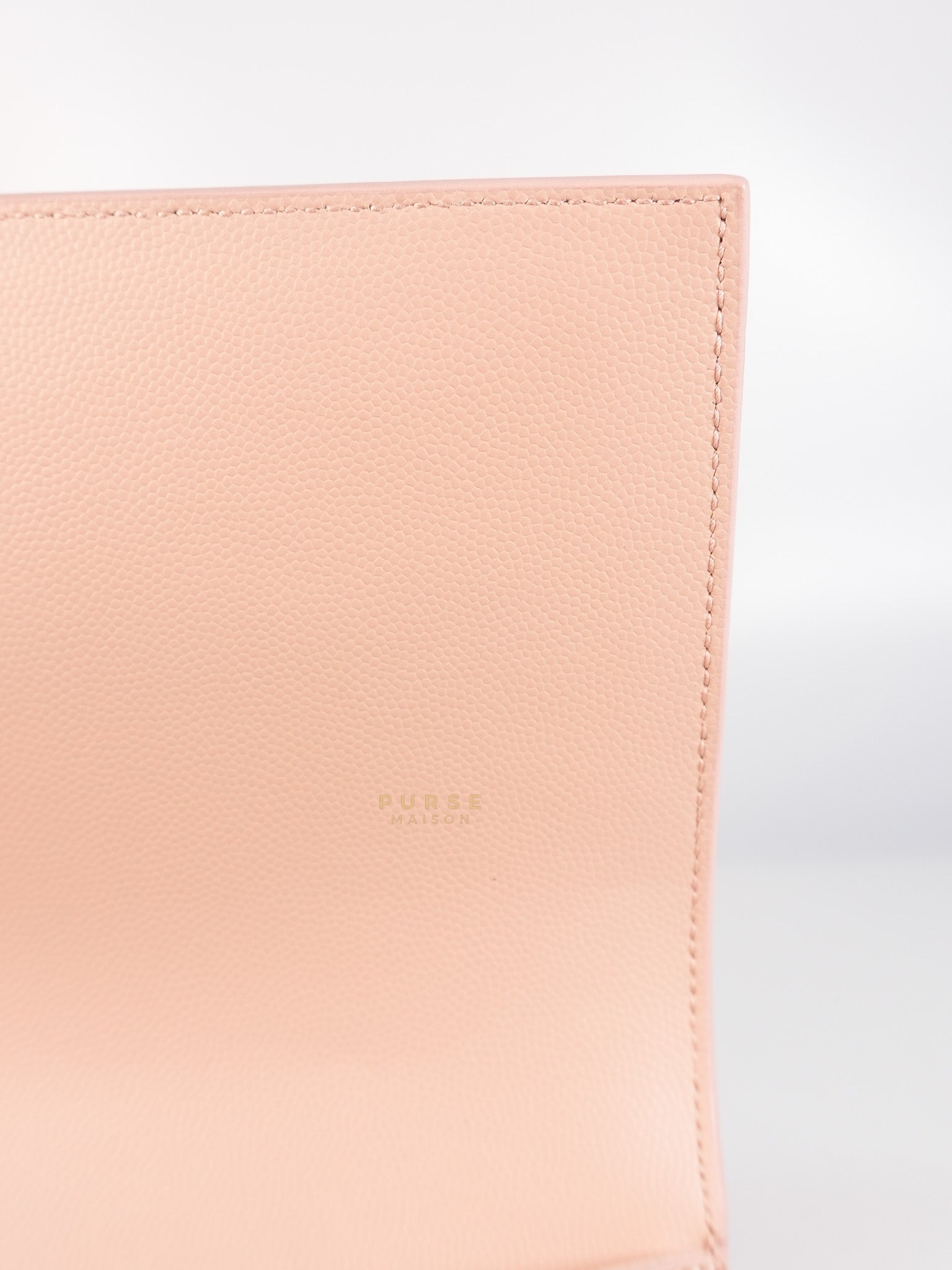 Cassandre Light Pink Grained Calfskin Leather Long Clutch | Purse Maison Luxury Bags Shop