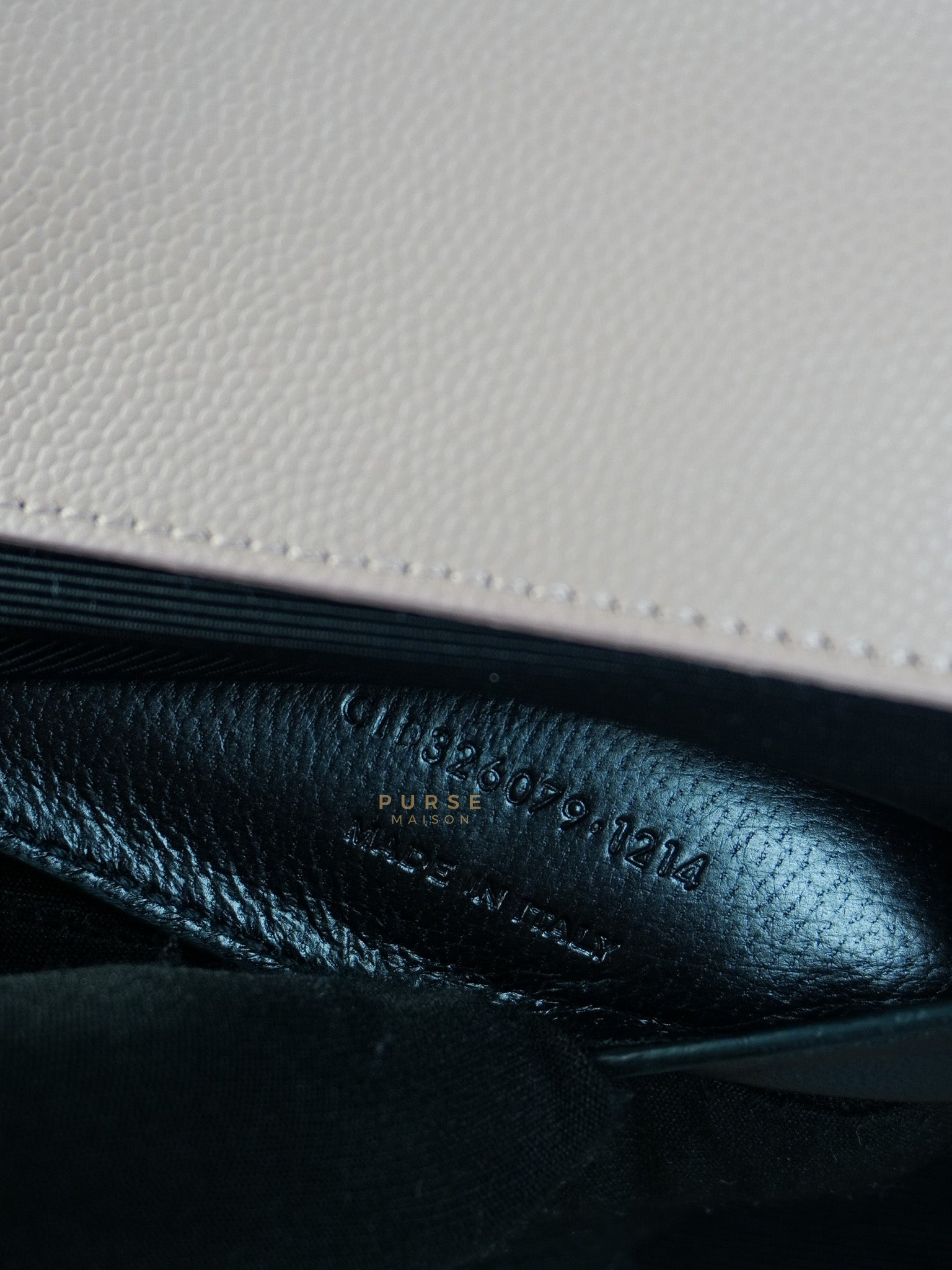 Cassandre Light Pink Grained Calfskin Leather Long Clutch | Purse Maison Luxury Bags Shop