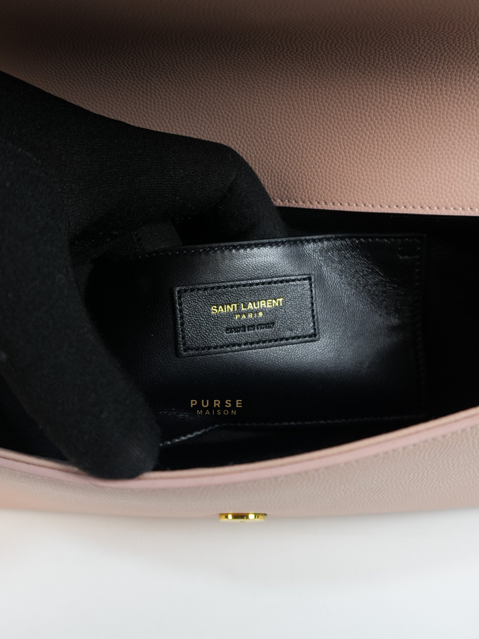 Cassandre Light Pink Grained Calfskin Leather Long Clutch | Purse Maison Luxury Bags Shop