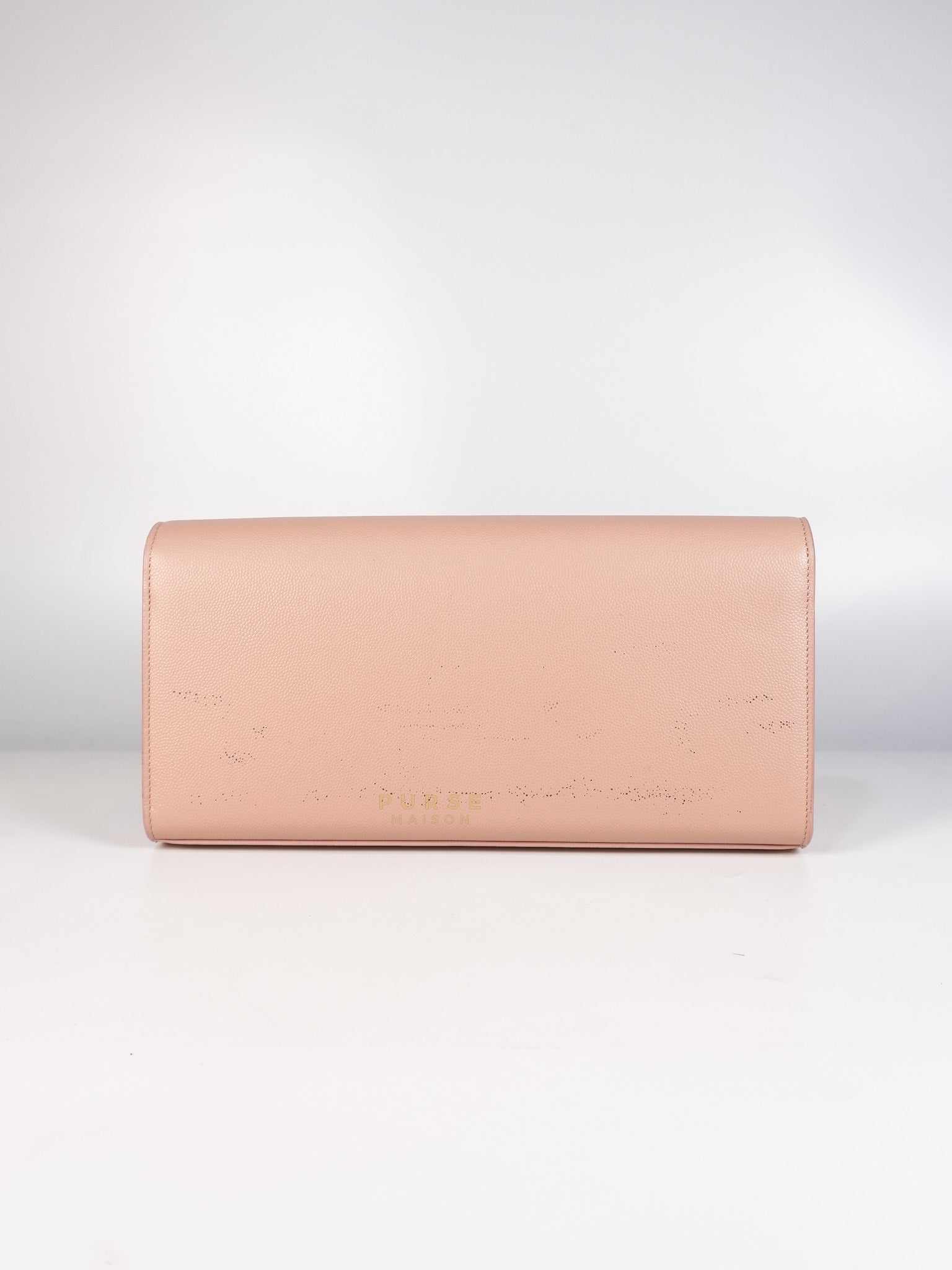 Cassandre Light Pink Grained Calfskin Leather Long Clutch | Purse Maison Luxury Bags Shop