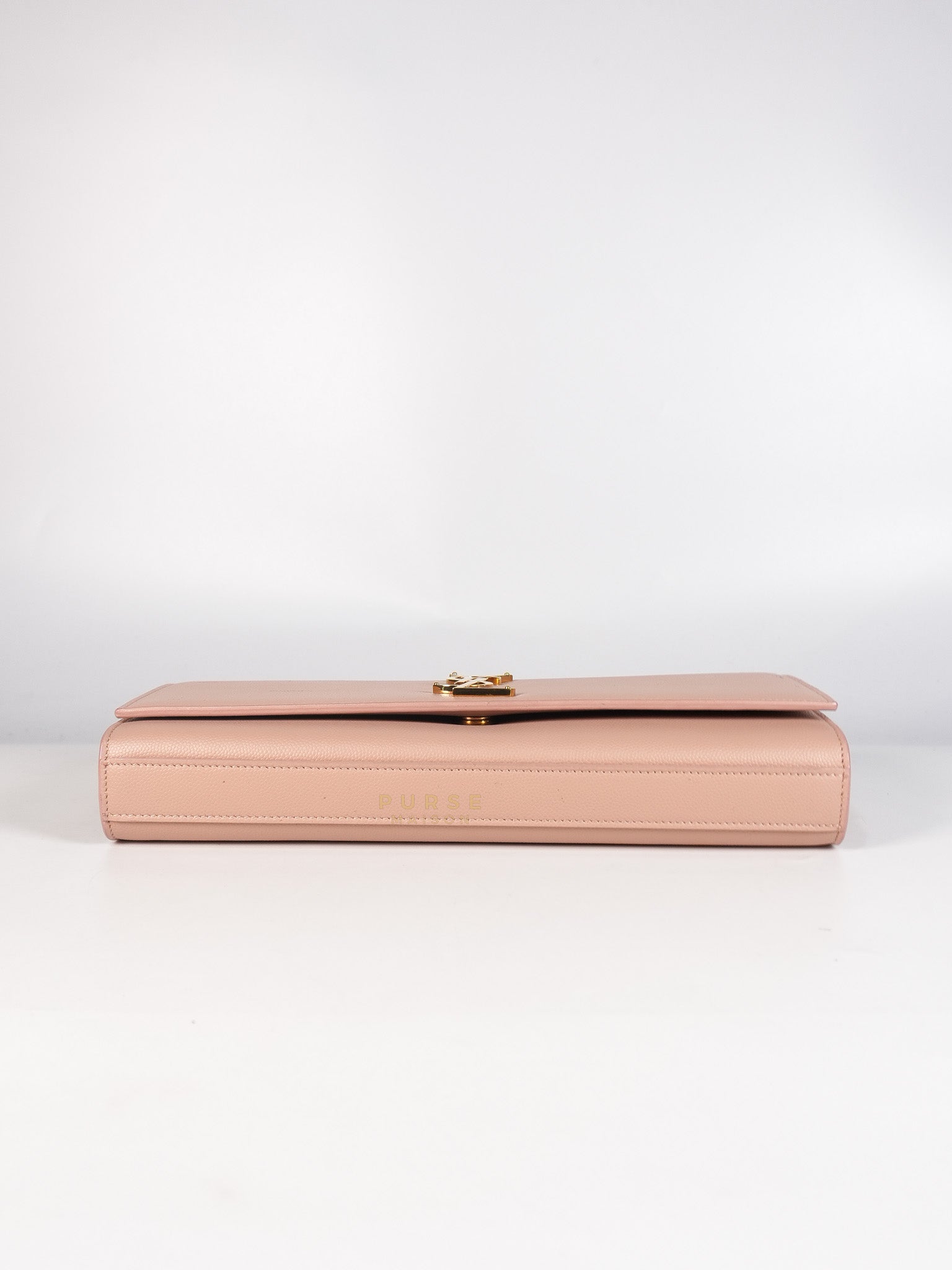 Cassandre Light Pink Grained Calfskin Leather Long Clutch | Purse Maison Luxury Bags Shop