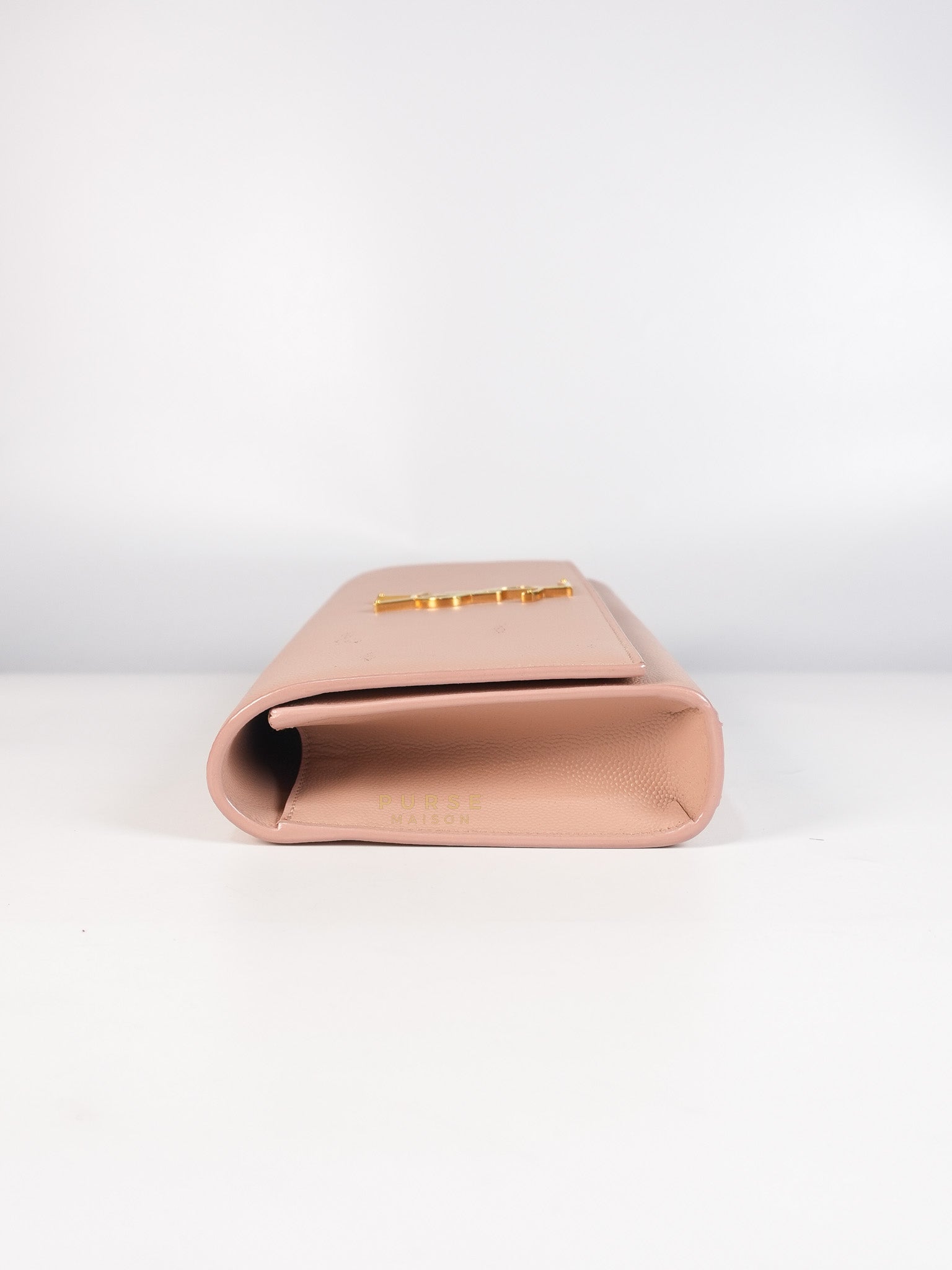 Cassandre Light Pink Grained Calfskin Leather Long Clutch | Purse Maison Luxury Bags Shop