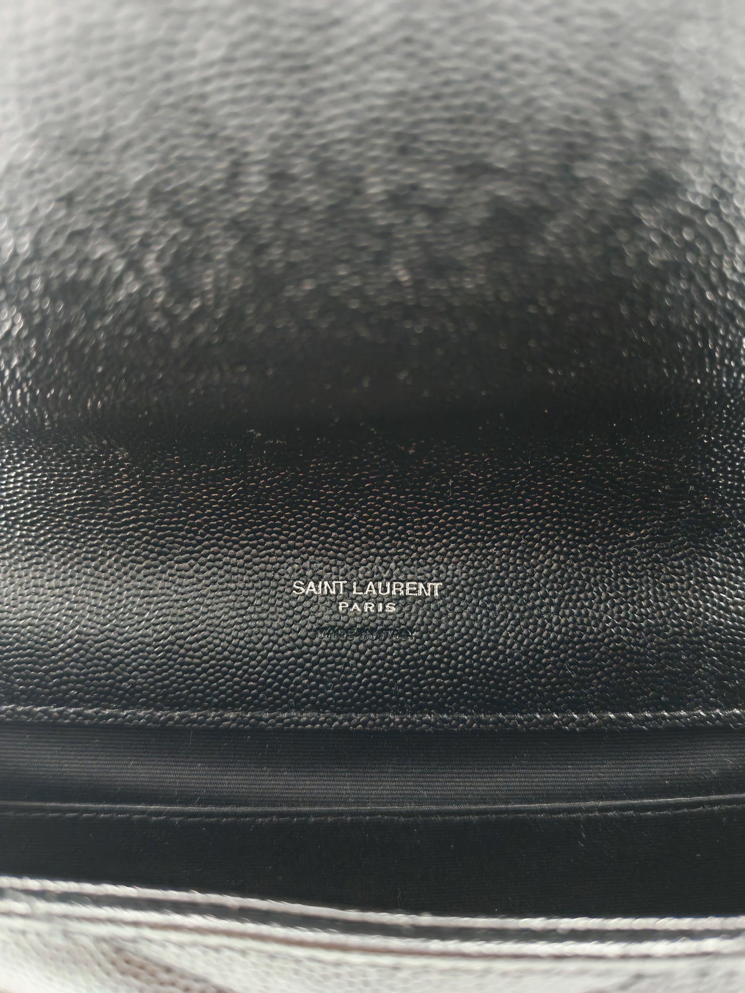 Cassandre Matelasse Flap Clutch in Black Grained Calfskin Leather | Purse Maison Luxury Bags Shop
