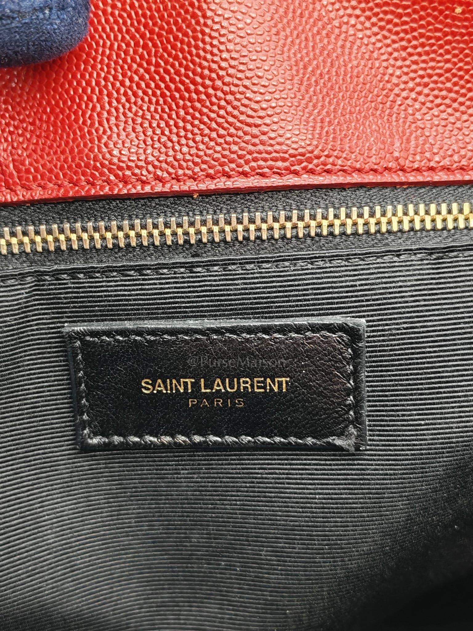 Cassandre Tote in Red Chevron Grained Calfskin Leather Tote Bag | Purse Maison Luxury Bags Shop