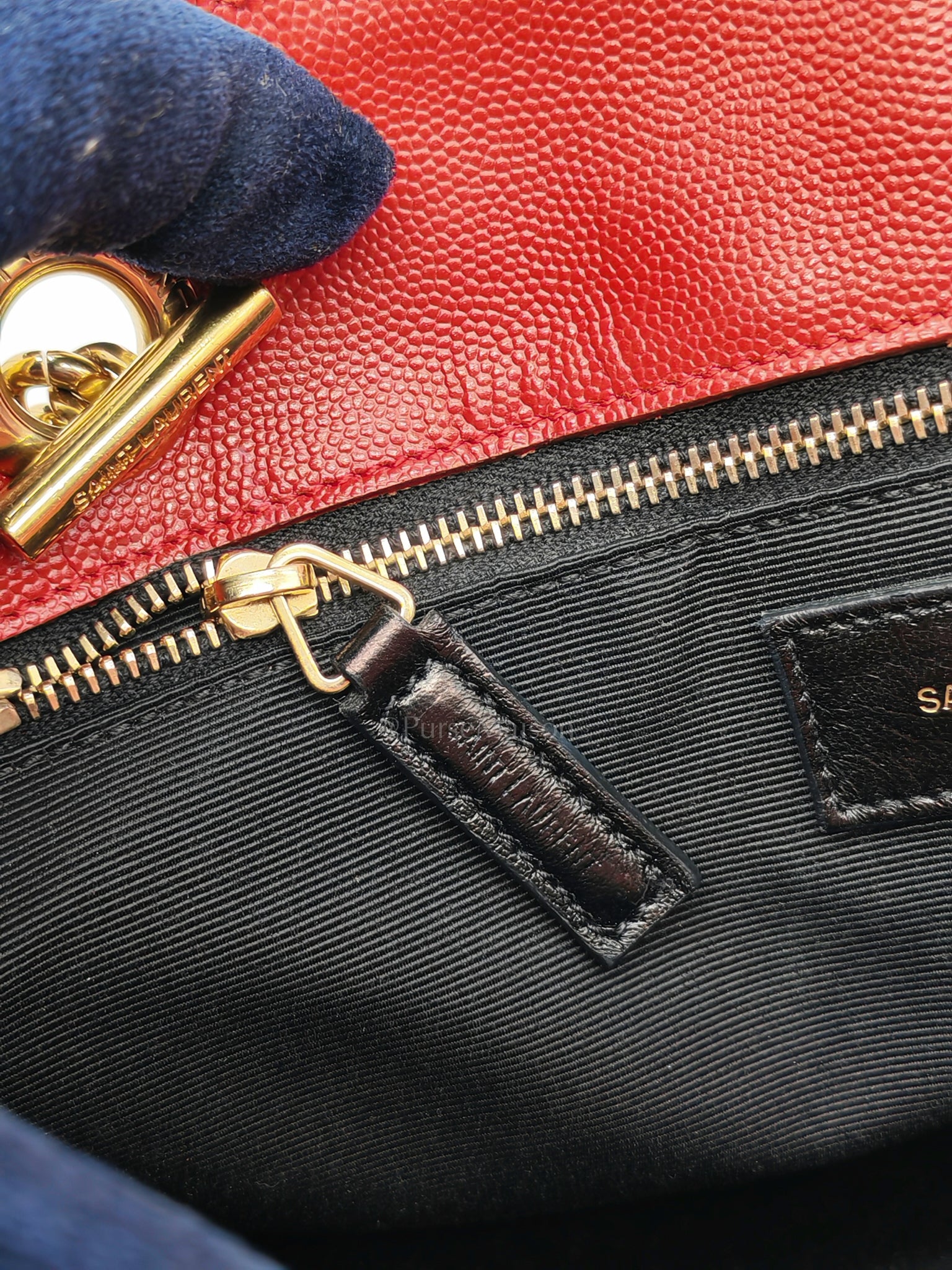 Cassandre Tote in Red Chevron Grained Calfskin Leather Tote Bag | Purse Maison Luxury Bags Shop