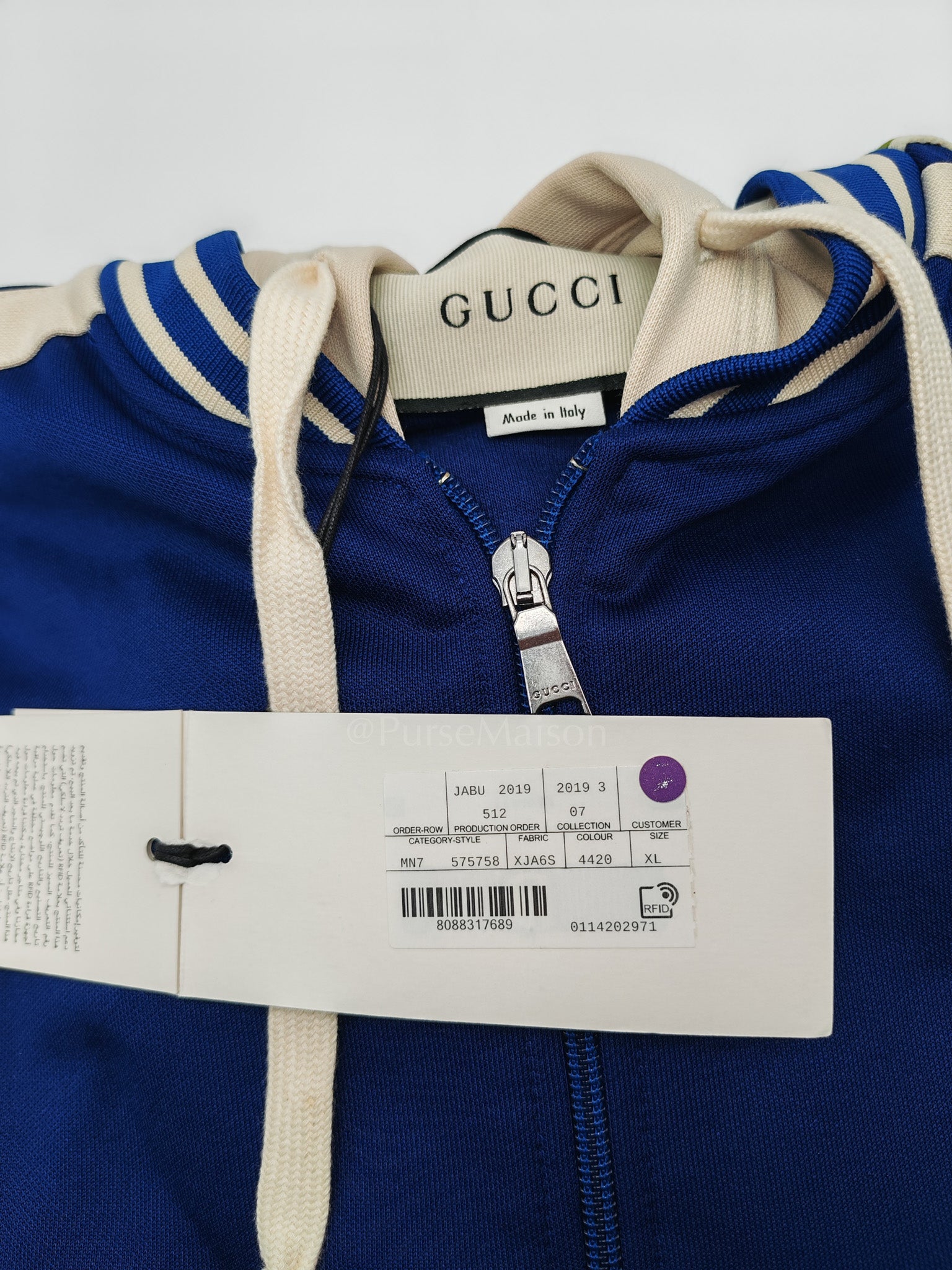Casual GG Logo Hoodie in Blue Size XL | Purse Maison Luxury Bags Shop
