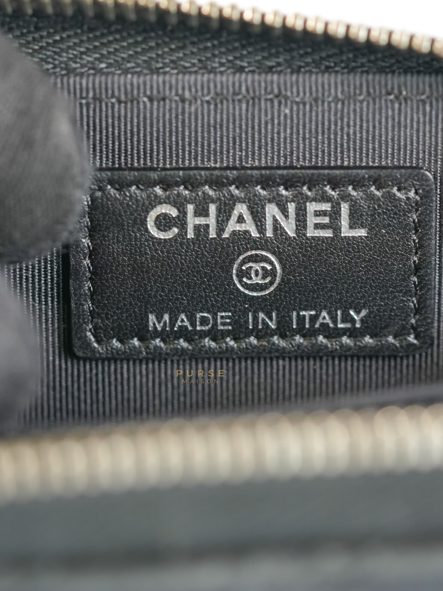 CC Card Holder in Black Lambskin Leather & Silver Hardware (Series 20) | Purse Maison Luxury Bags Shop