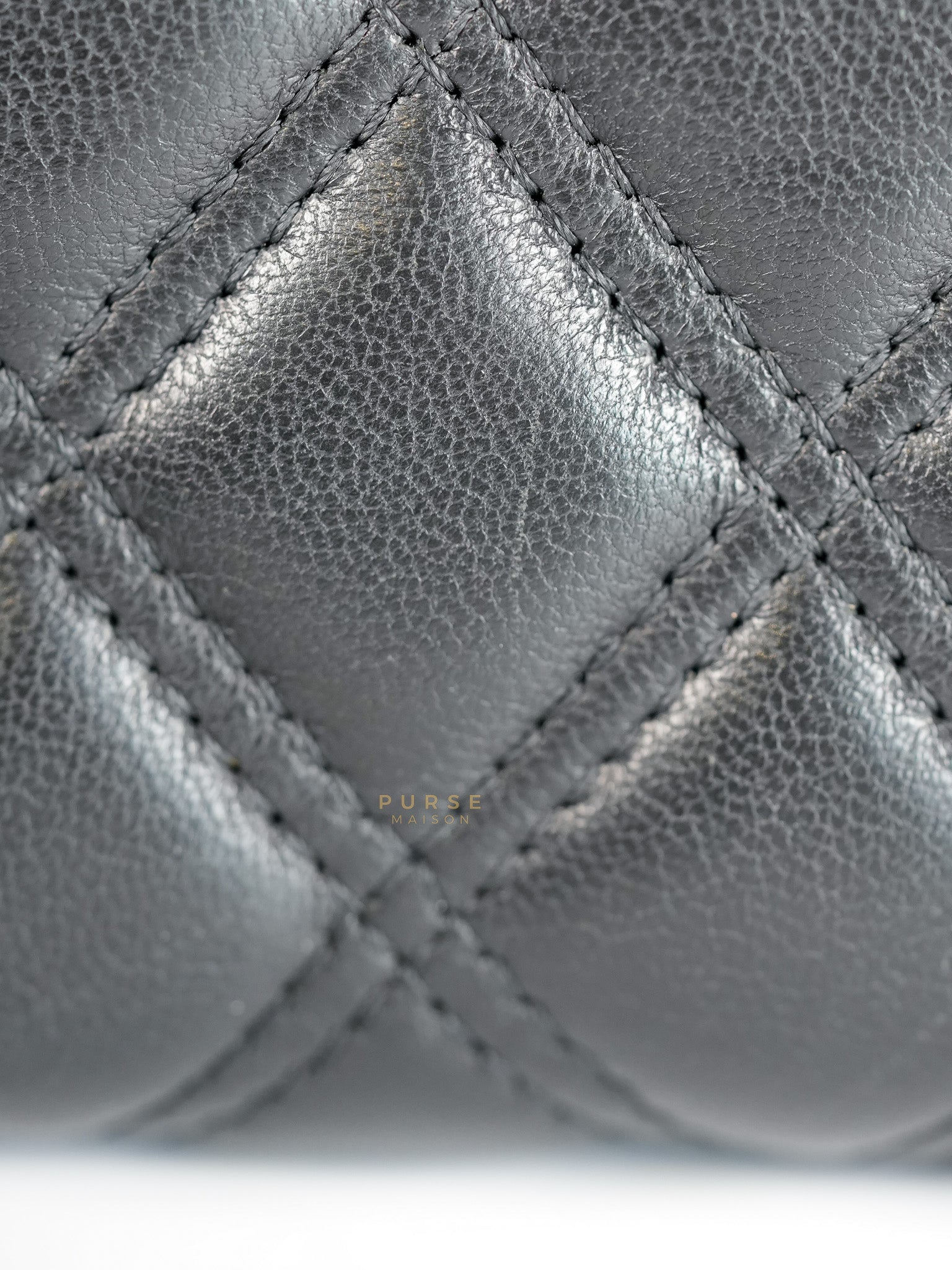 CC Card Holder in Black Lambskin Leather & Silver Hardware (Series 20) | Purse Maison Luxury Bags Shop