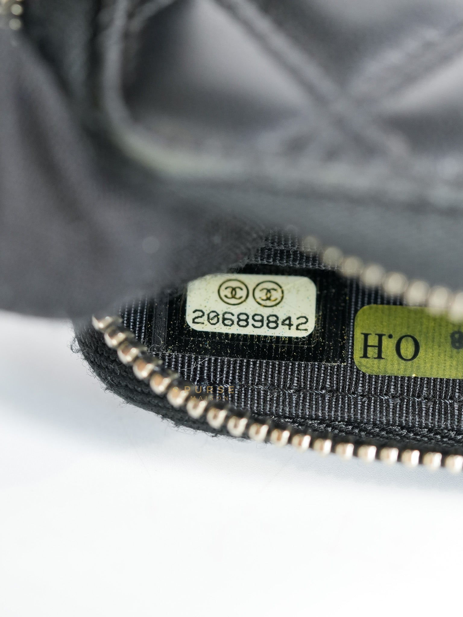 CC Card Holder in Black Lambskin Leather & Silver Hardware (Series 20) | Purse Maison Luxury Bags Shop