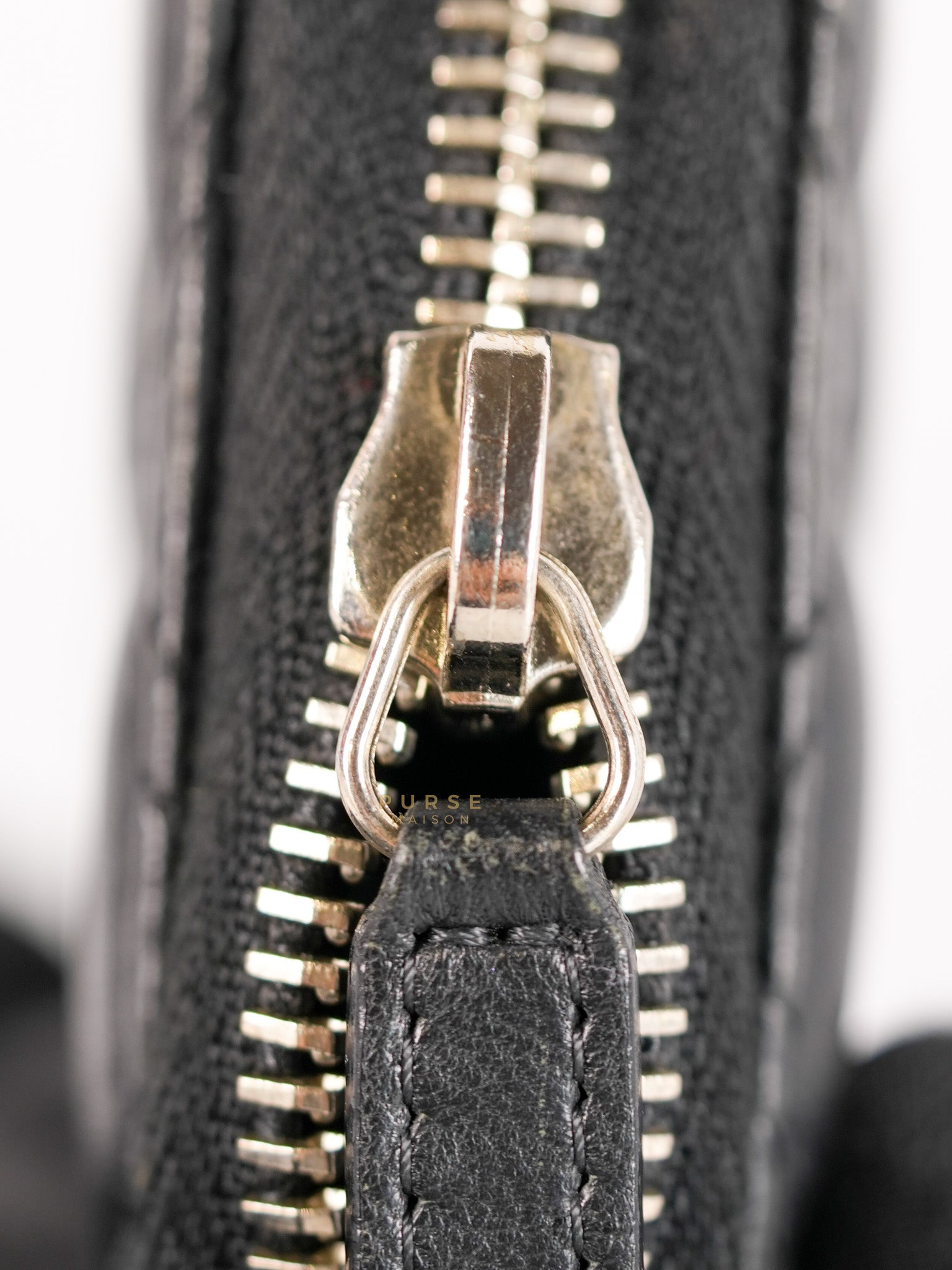 CC Card Holder in Black Lambskin Leather & Silver Hardware (Series 20) | Purse Maison Luxury Bags Shop