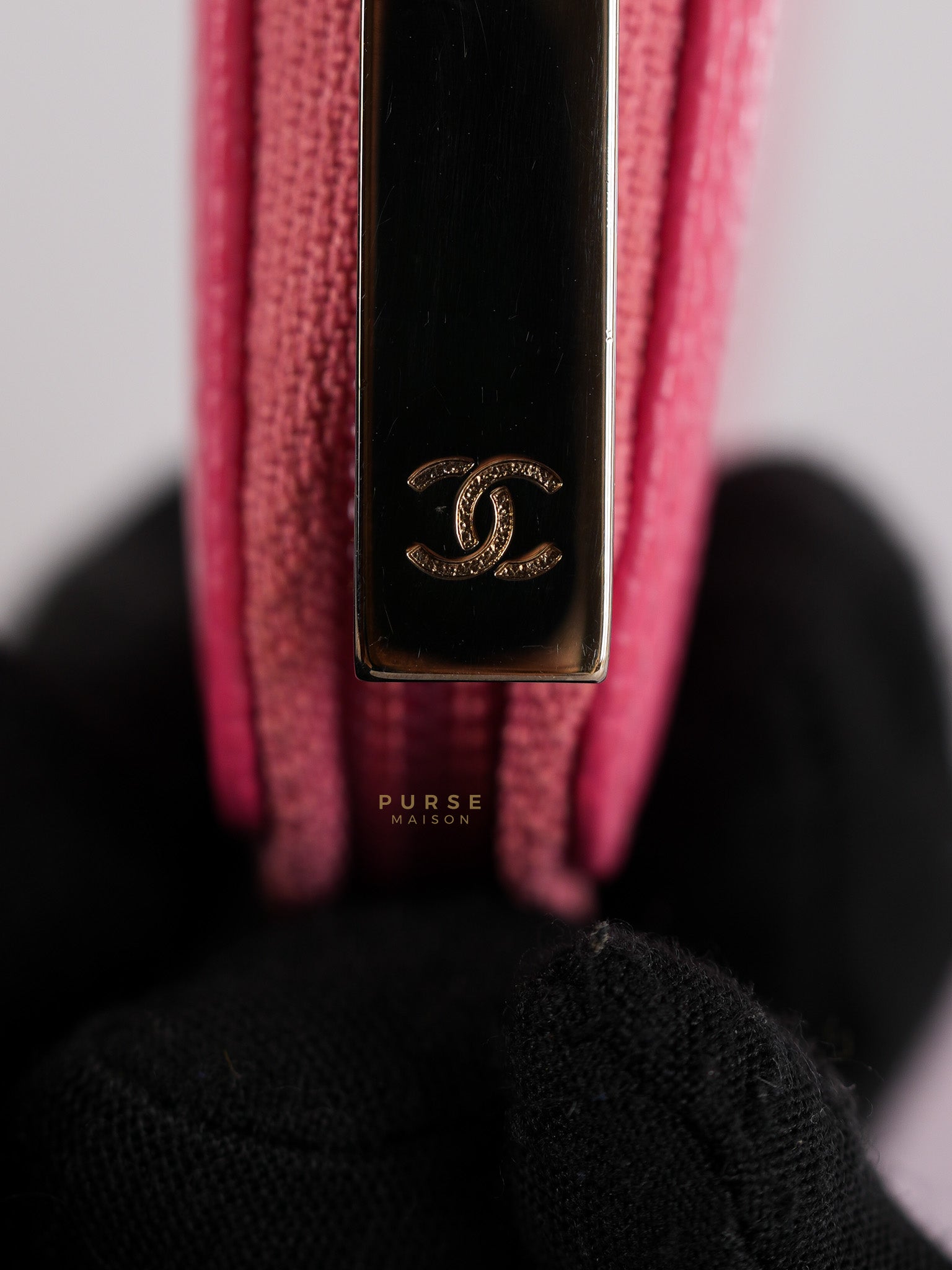 CC Card holder in Pink Caviar Leather & Silver Hardware (Series 22) | Purse Maison Luxury Bags Shop