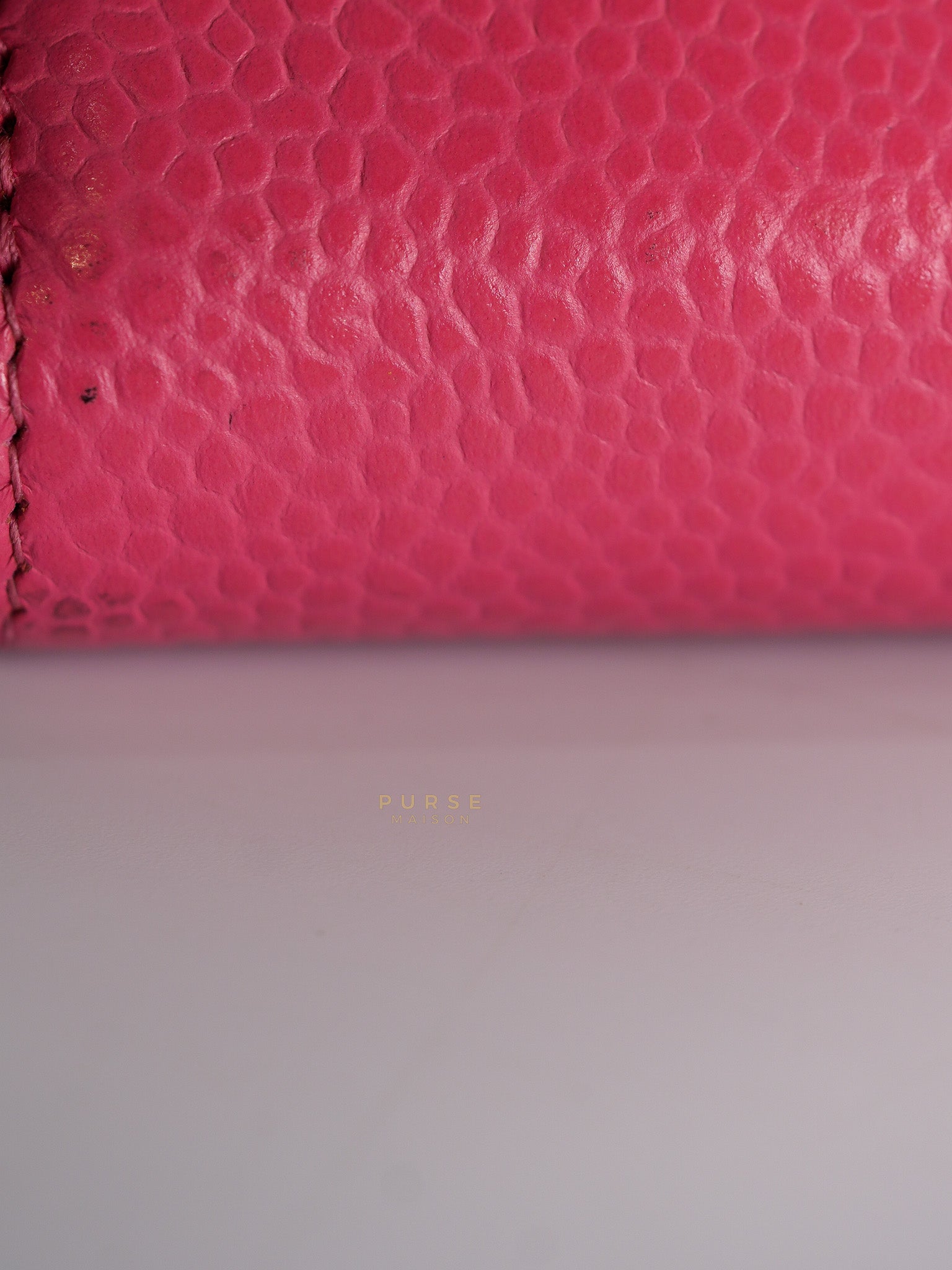 CC Card holder in Pink Caviar Leather & Silver Hardware (Series 22) | Purse Maison Luxury Bags Shop