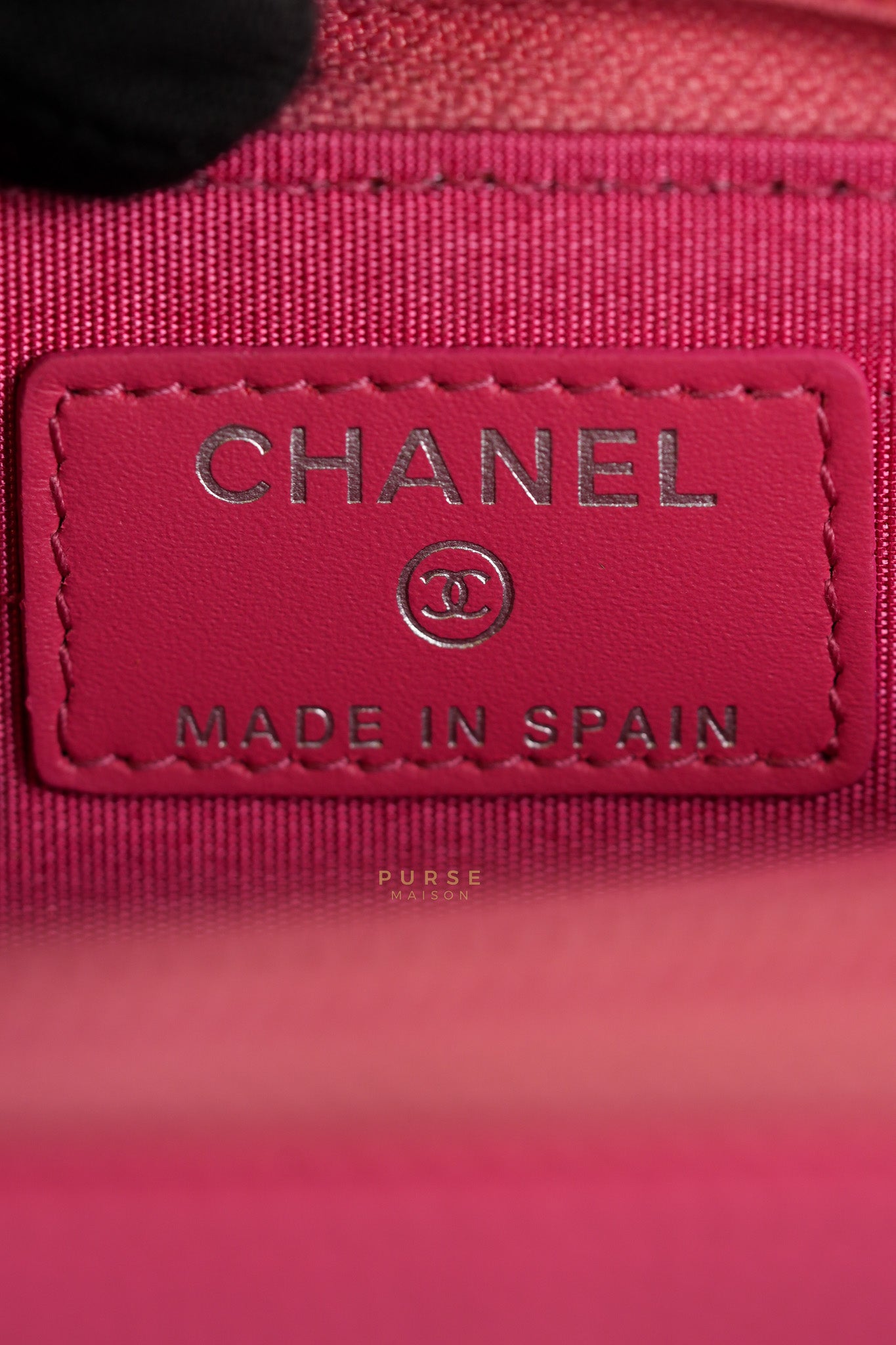 CC Card holder in Pink Caviar Leather & Silver Hardware (Series 22) | Purse Maison Luxury Bags Shop