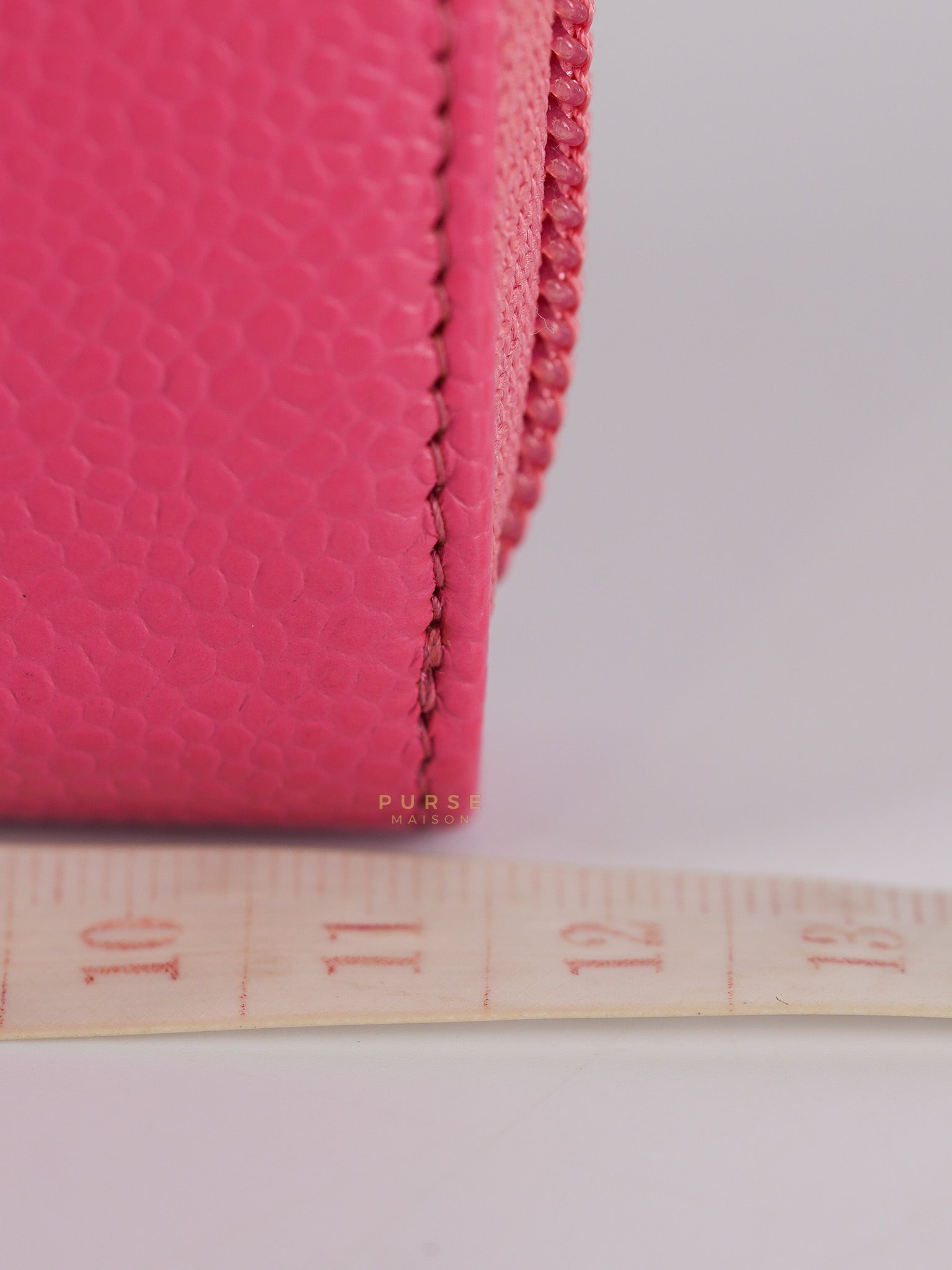 CC Card holder in Pink Caviar Leather & Silver Hardware (Series 22) | Purse Maison Luxury Bags Shop