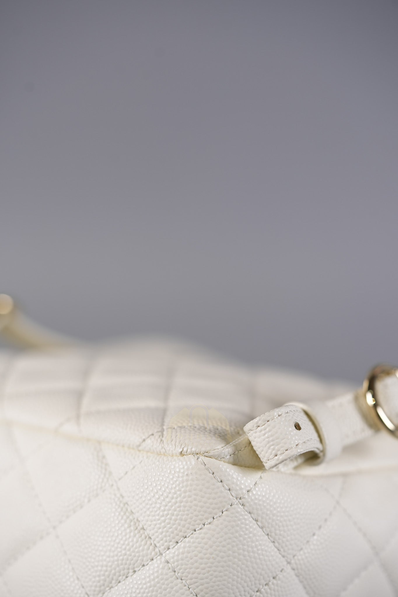 CC Day Mini Backpack in White Caviar Leather Light Gold Hardware Series 26 | Purse Maison Luxury Bags Shop