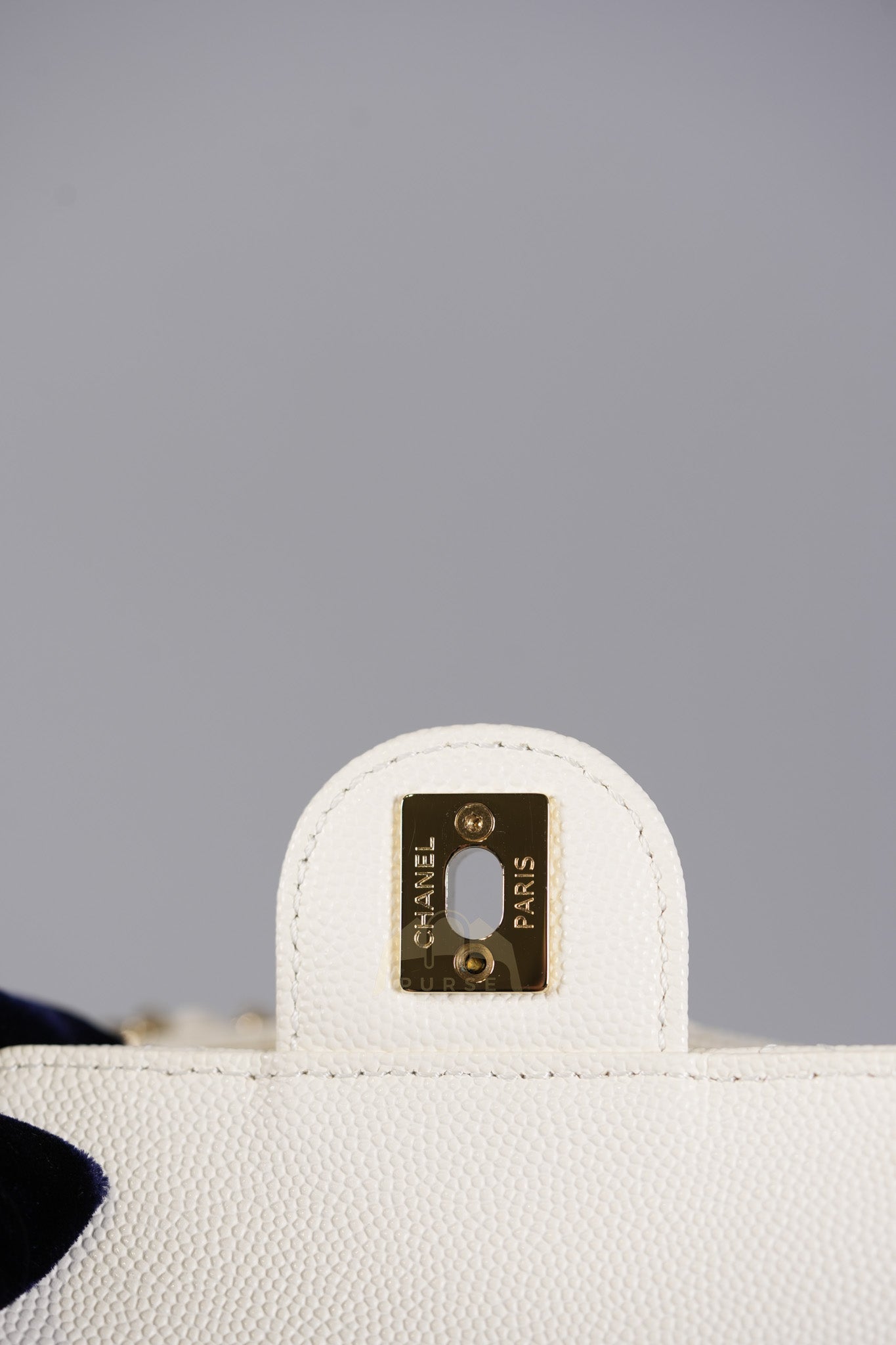 CC Day Mini Backpack in White Caviar Leather Light Gold Hardware Series 26 | Purse Maison Luxury Bags Shop