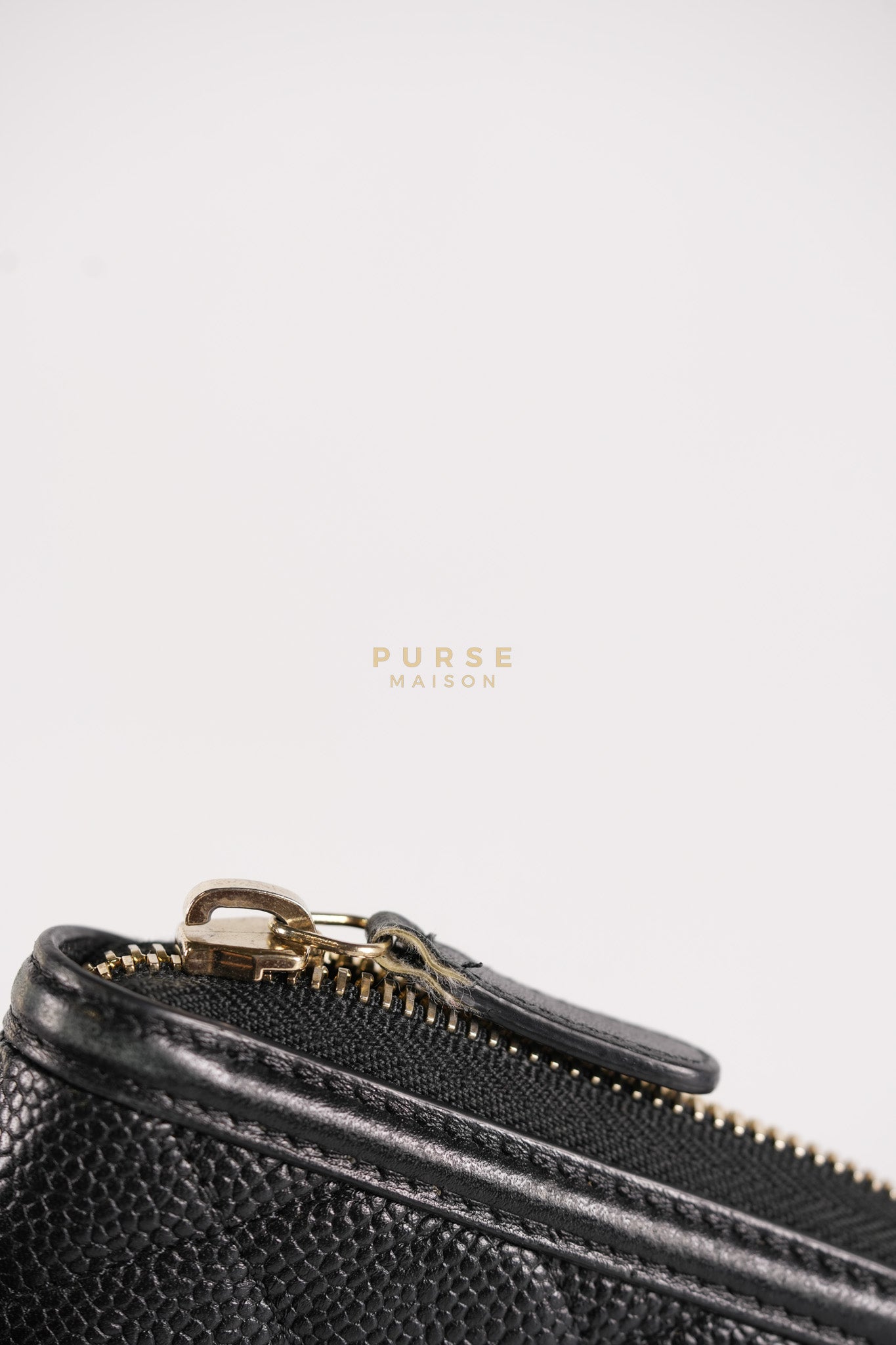 CC Filigree Long Wallet in Black Caviar Leather & Light Gold Hardware Series 26 | Purse Maison Luxury Bags Shop