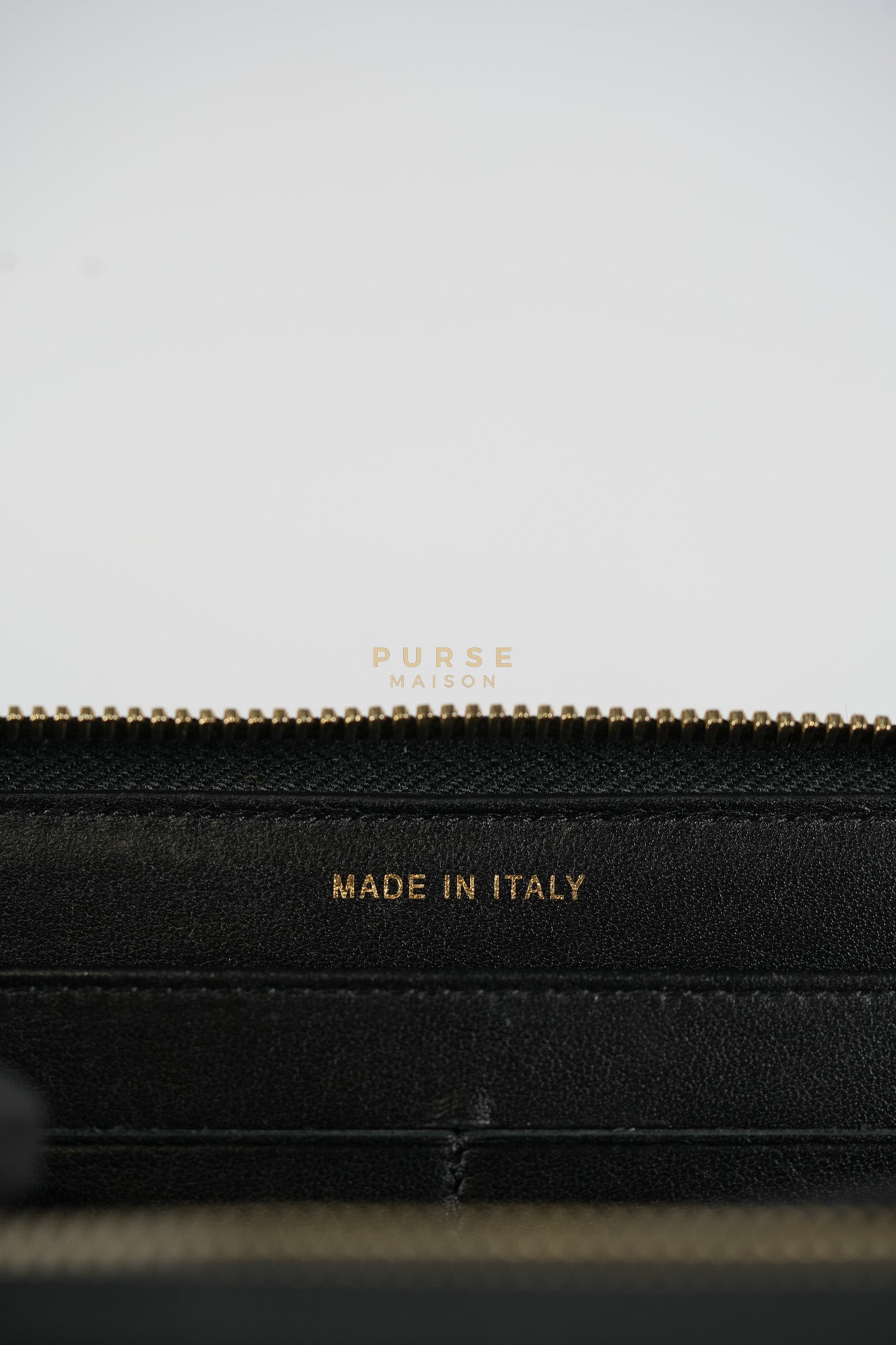 CC Filigree Long Wallet in Black Caviar Leather & Light Gold Hardware Series 26 | Purse Maison Luxury Bags Shop