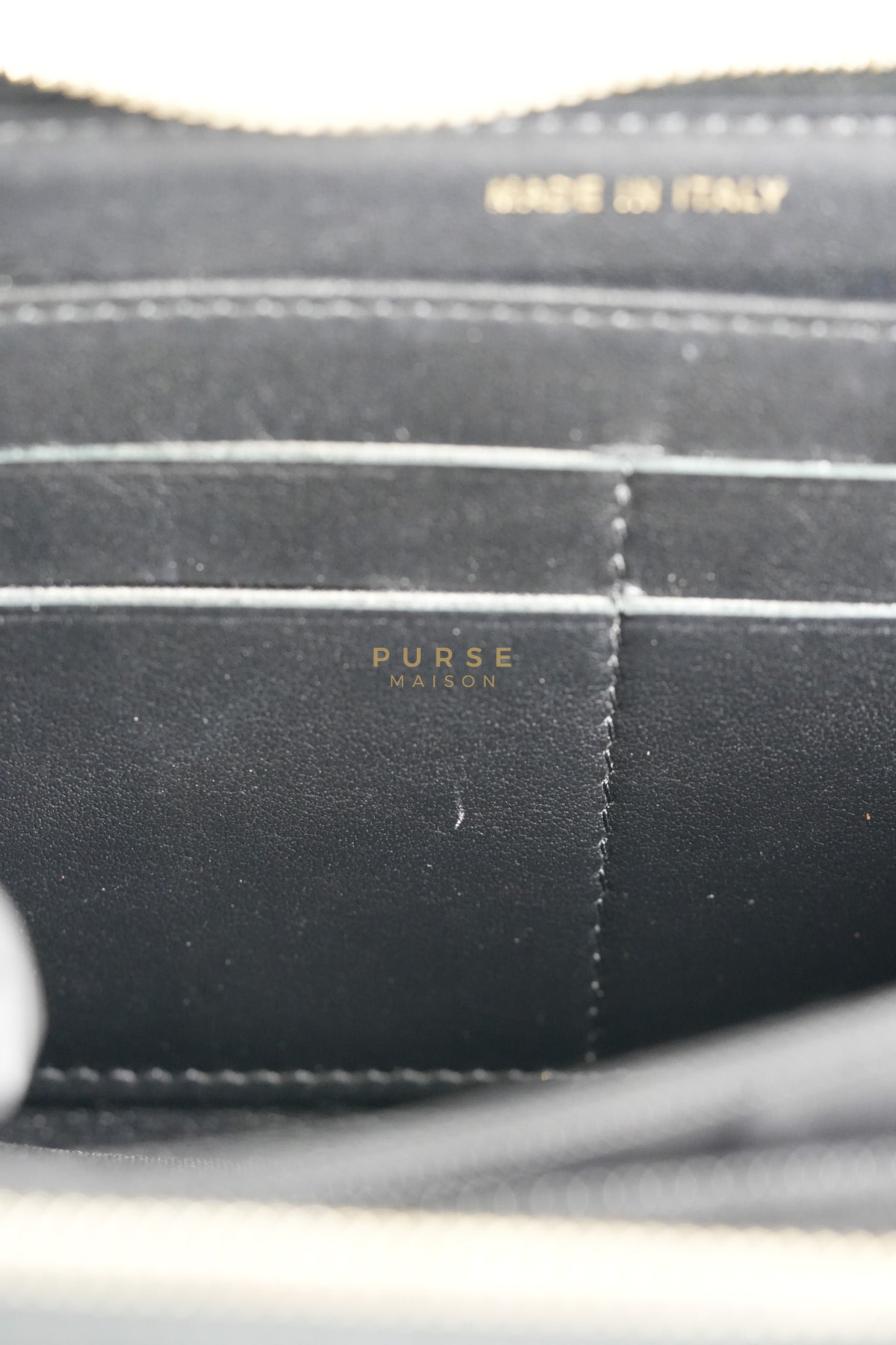 CC Filigree Long Wallet in Black Caviar Leather & Light Gold Hardware Series 26 | Purse Maison Luxury Bags Shop