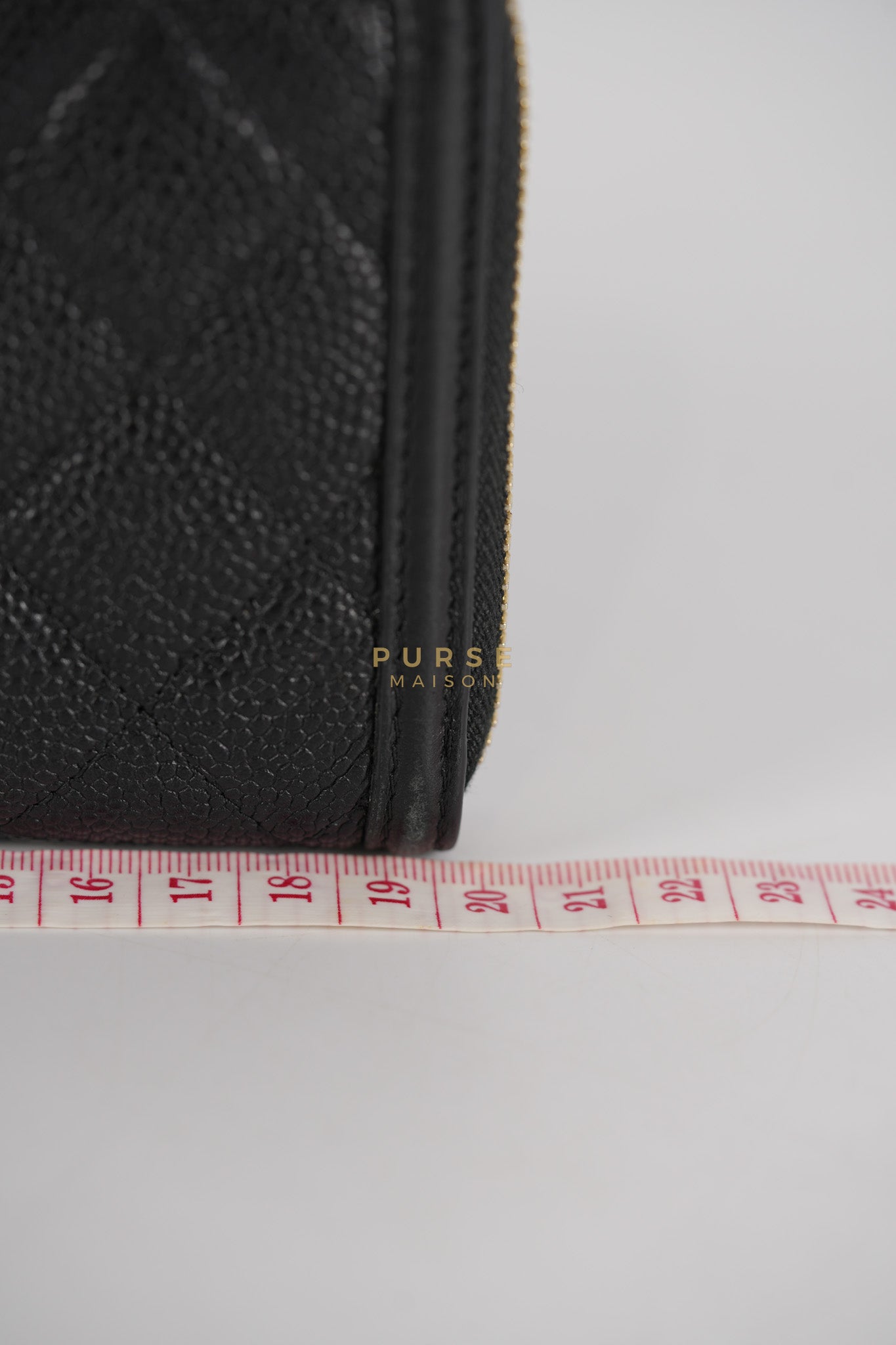 CC Filigree Long Wallet in Black Caviar Leather & Light Gold Hardware Series 26 | Purse Maison Luxury Bags Shop