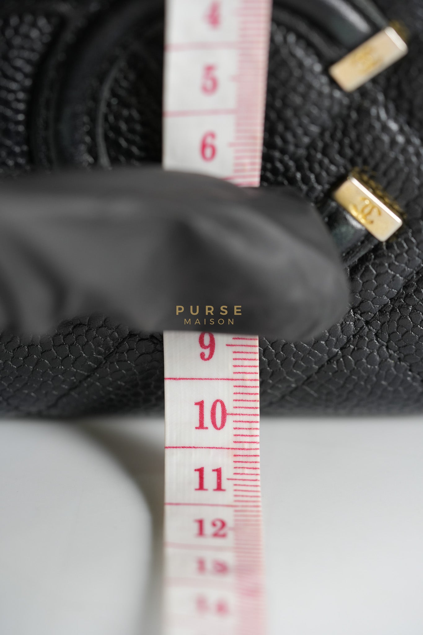 CC Filigree Long Wallet in Black Caviar Leather & Light Gold Hardware Series 26 | Purse Maison Luxury Bags Shop