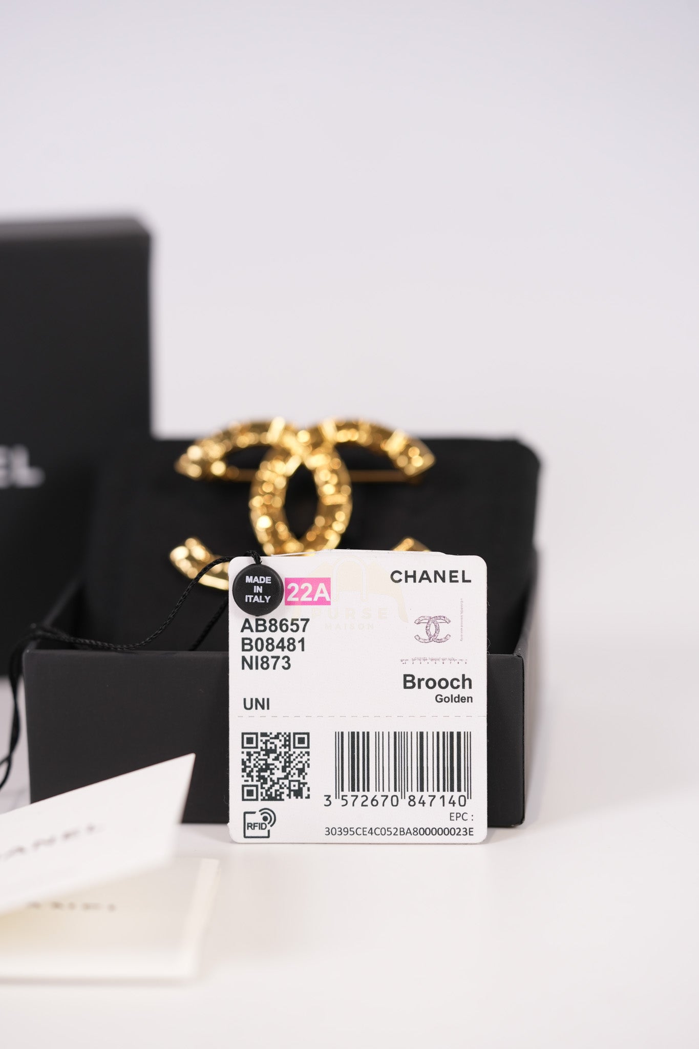 CC Gold Tone Brooch | Purse Maison Luxury Bags Shop