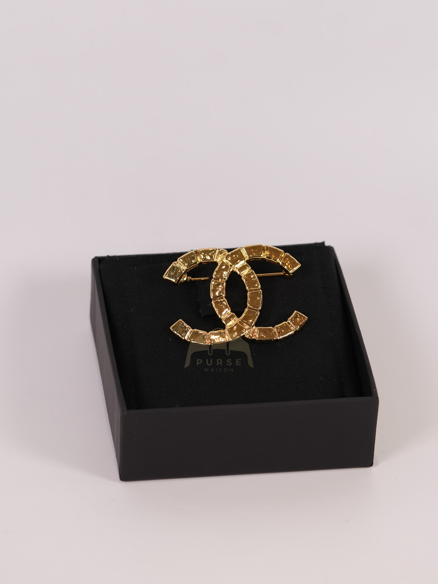 CC Gold Tone Brooch | Purse Maison Luxury Bags Shop