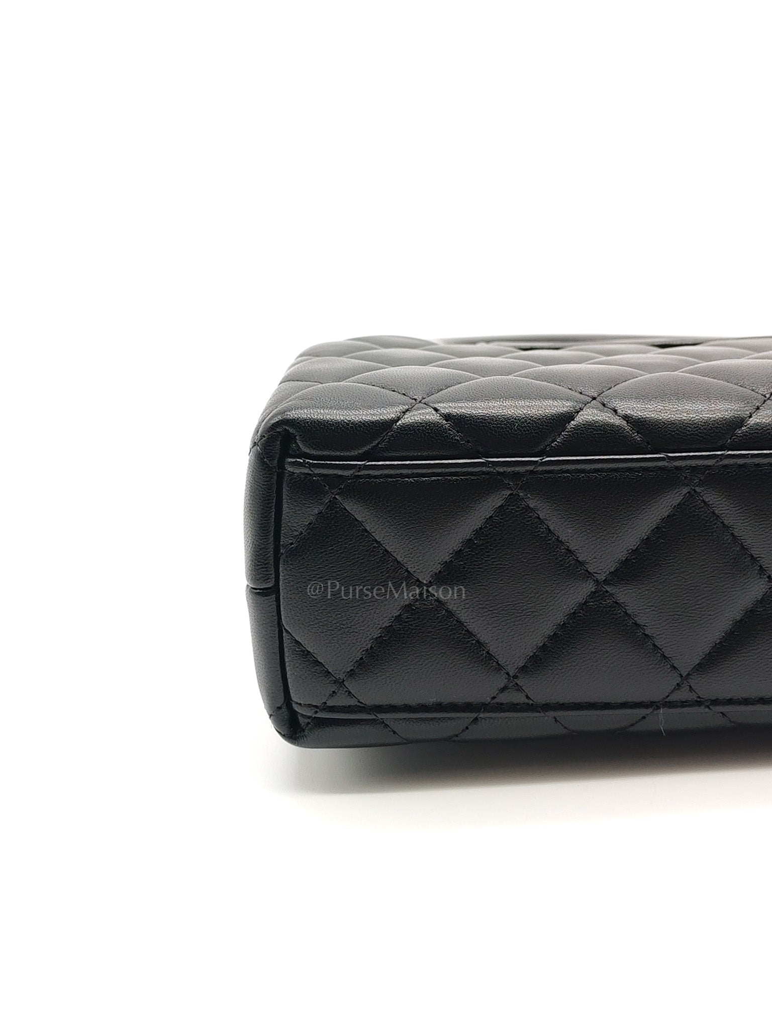 CC Kelly Small in Black Calfskin Leather & Aged Gold Hardware Microchip | Purse Maison Luxury Bags Shop