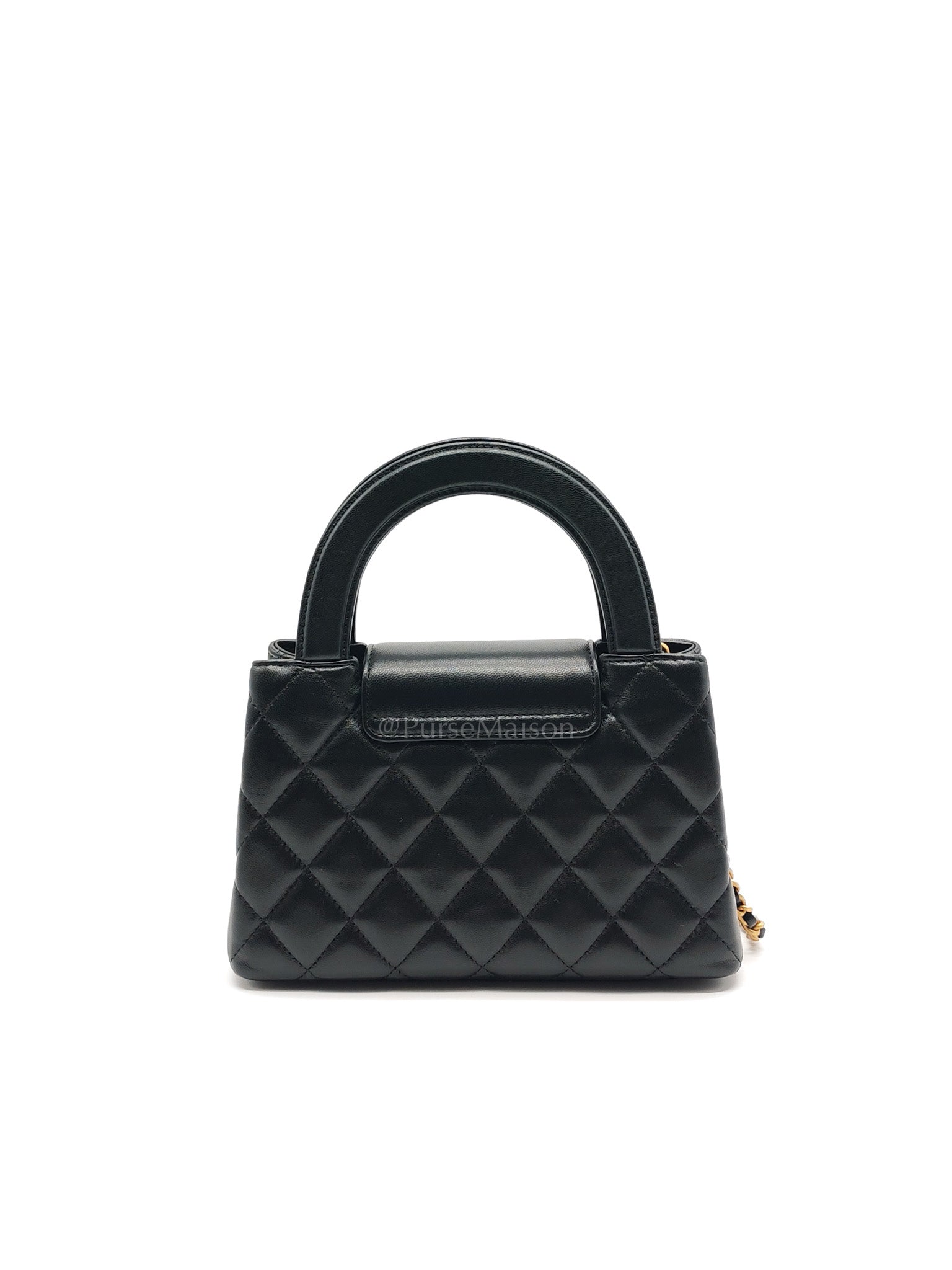 CC Kelly Small in Black Calfskin Leather & Aged Gold Hardware Microchip | Purse Maison Luxury Bags Shop