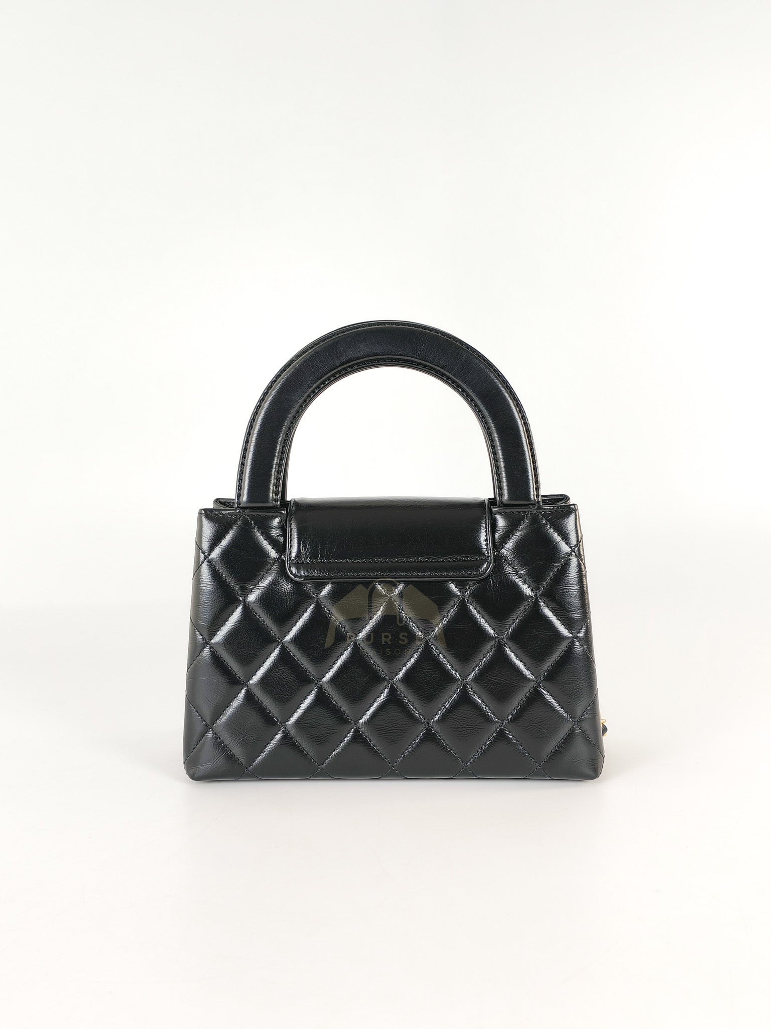 CC Kelly Small Shopping Bag Black Calfskin and Aged Gold Hardware(Microchip) | Purse Maison Luxury Bags Shop