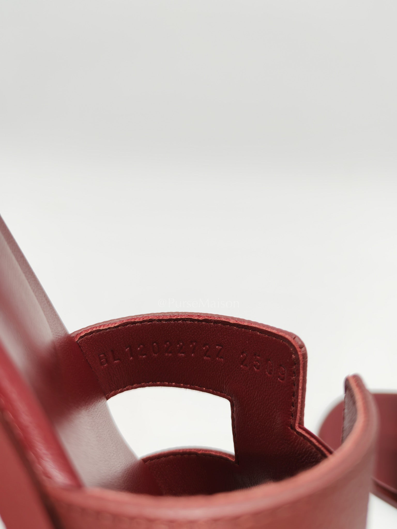 Hermes Oran Sandals in Rouge H Epsom Leather Size 37 EU(23.5cm)
